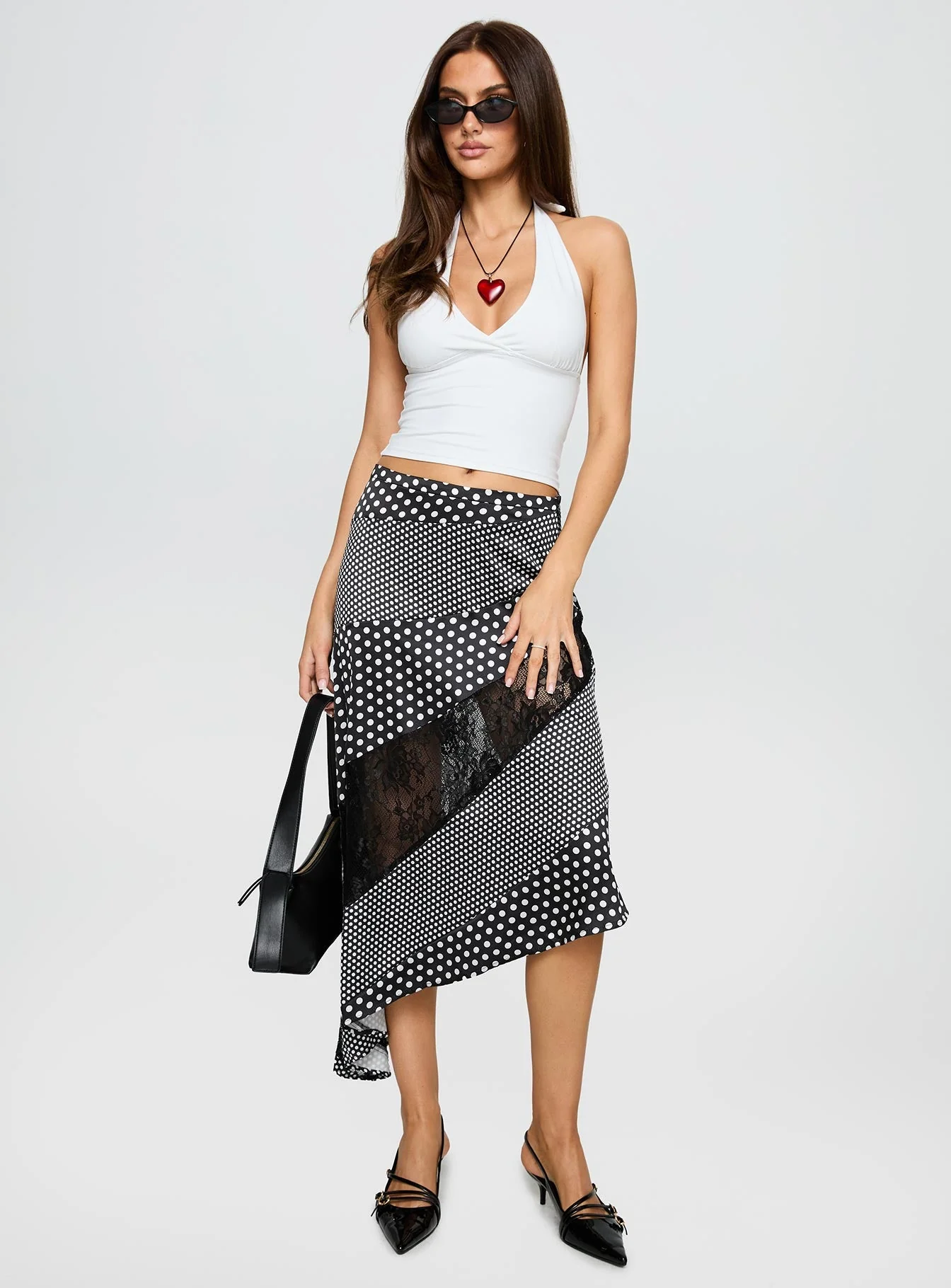 Midnight Memories Asymmetrical Midi Skirt Black Multi - Image 3