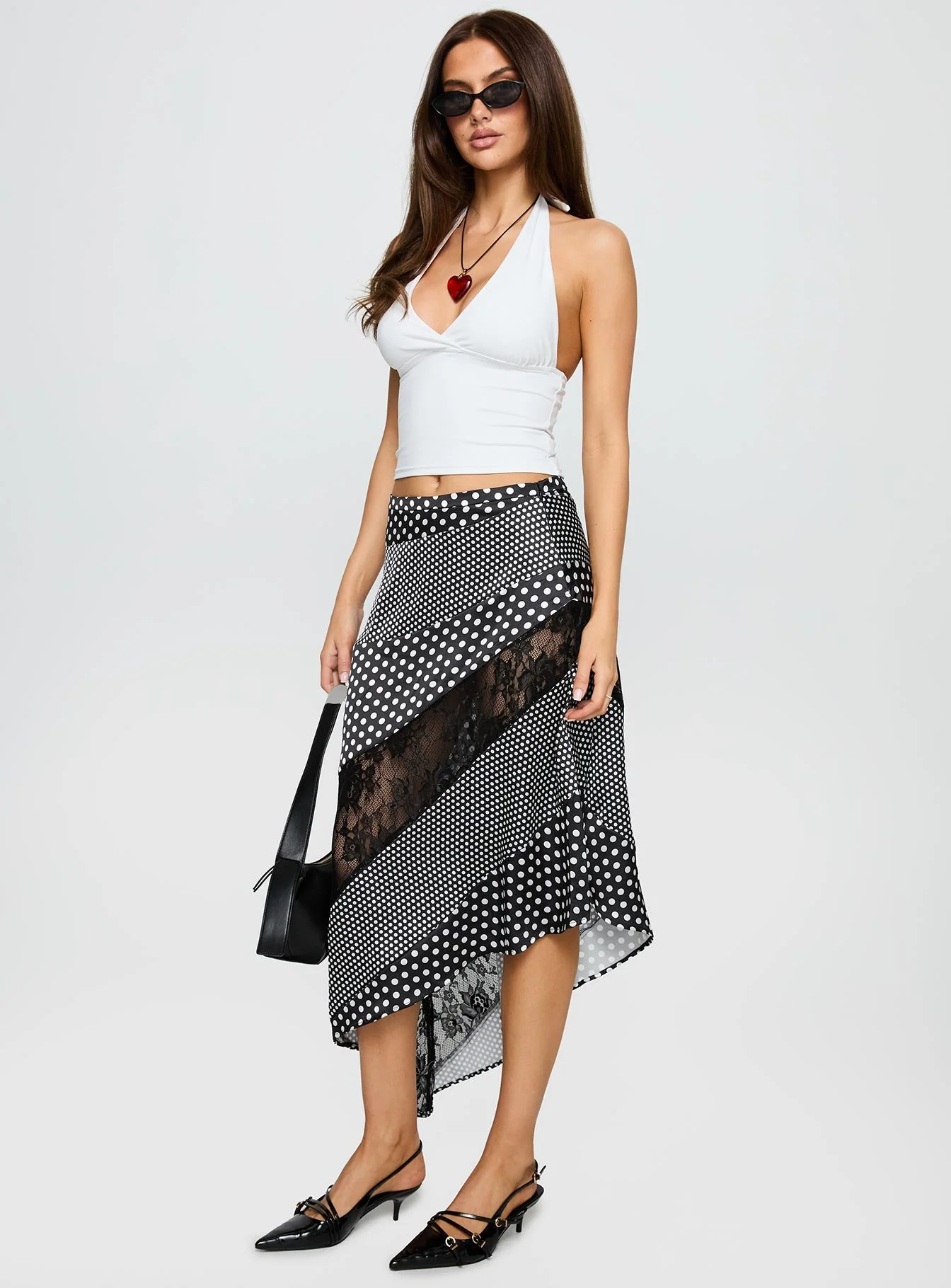 Midnight Memories Asymmetrical Midi Skirt Black Multi - Image 4