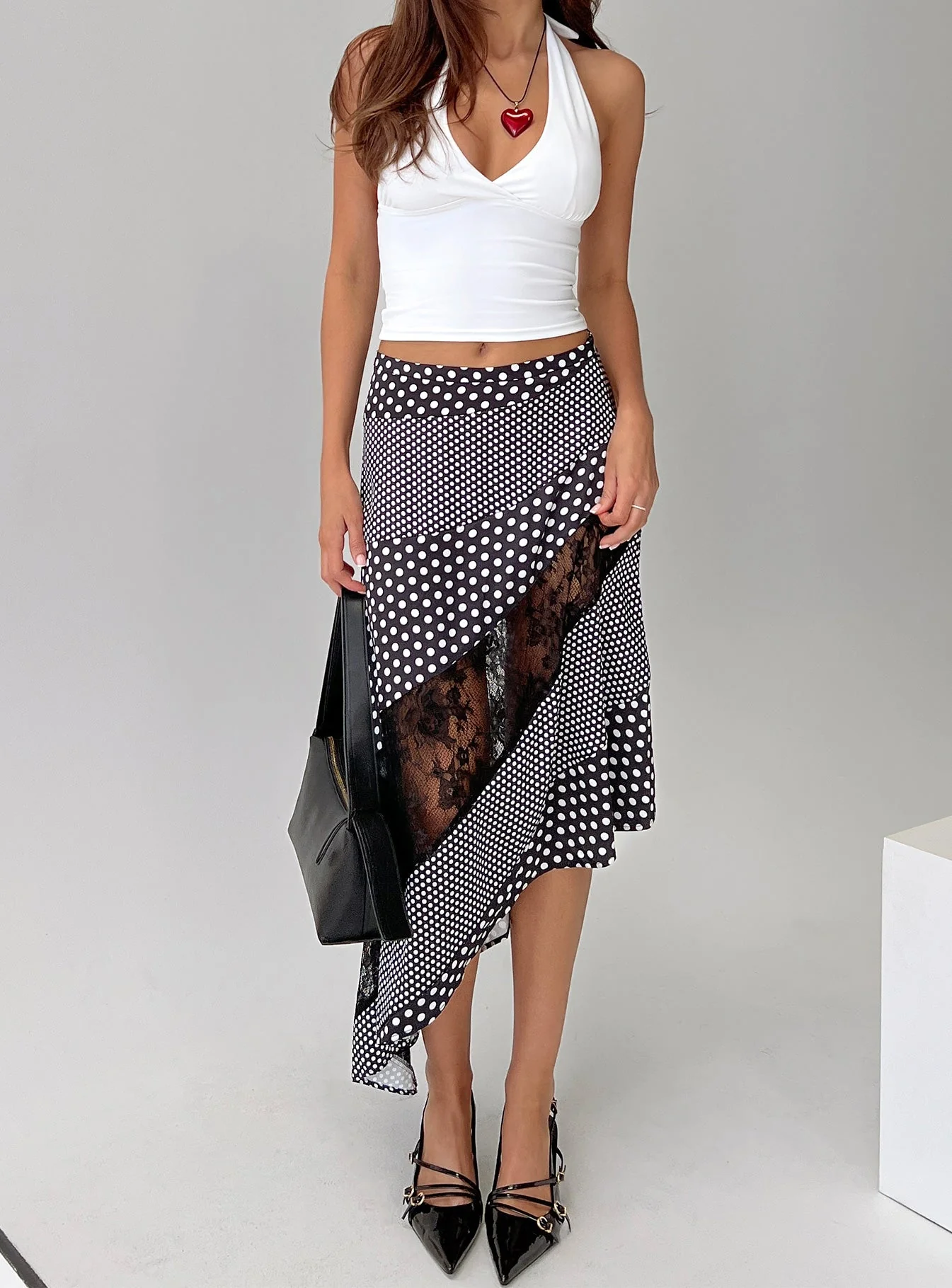 Midnight Memories Asymmetrical Midi Skirt Black Multi - Image 9
