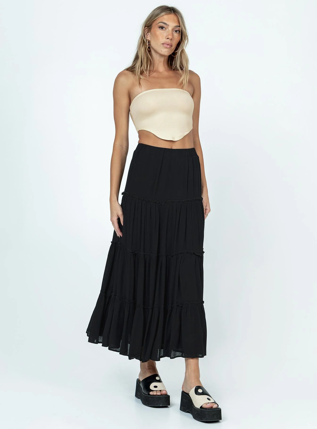 Miriah Maxi Skirt Black - Image 4