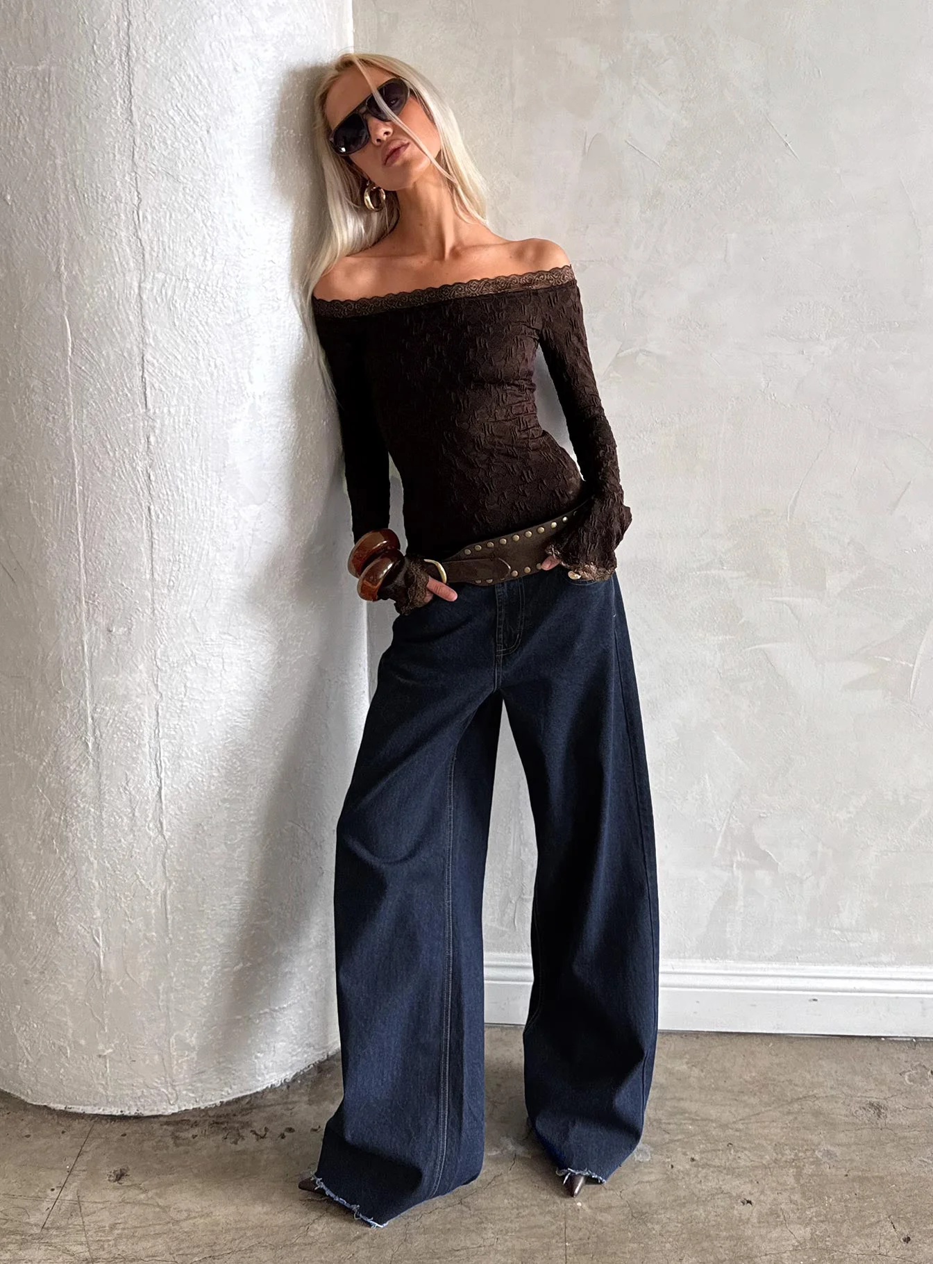 Mochapella Off The Shoulder Top Brown - Image 10