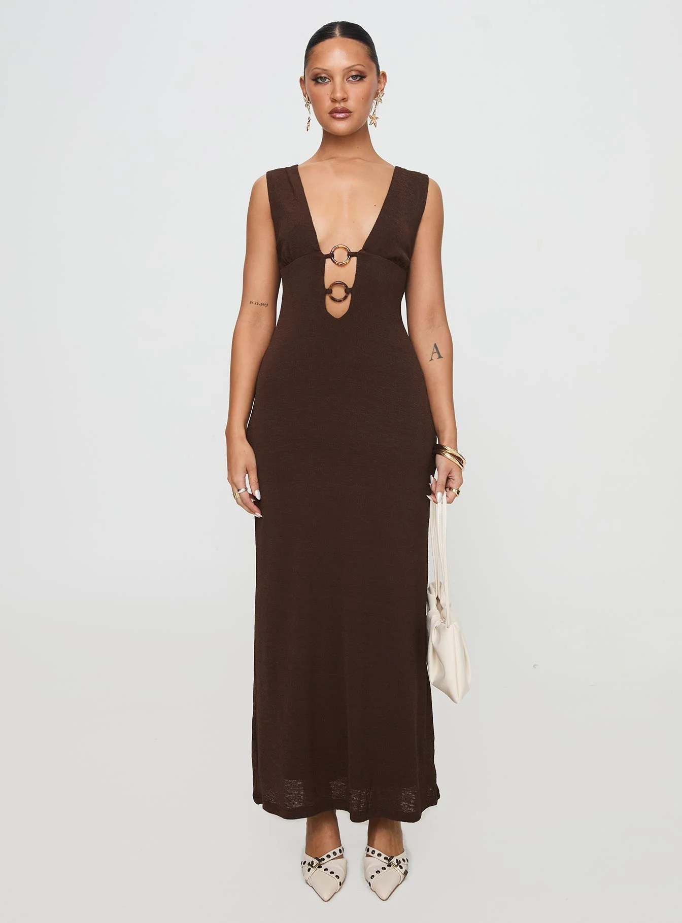 Steward Maxi Dress Chocolate - Image 7