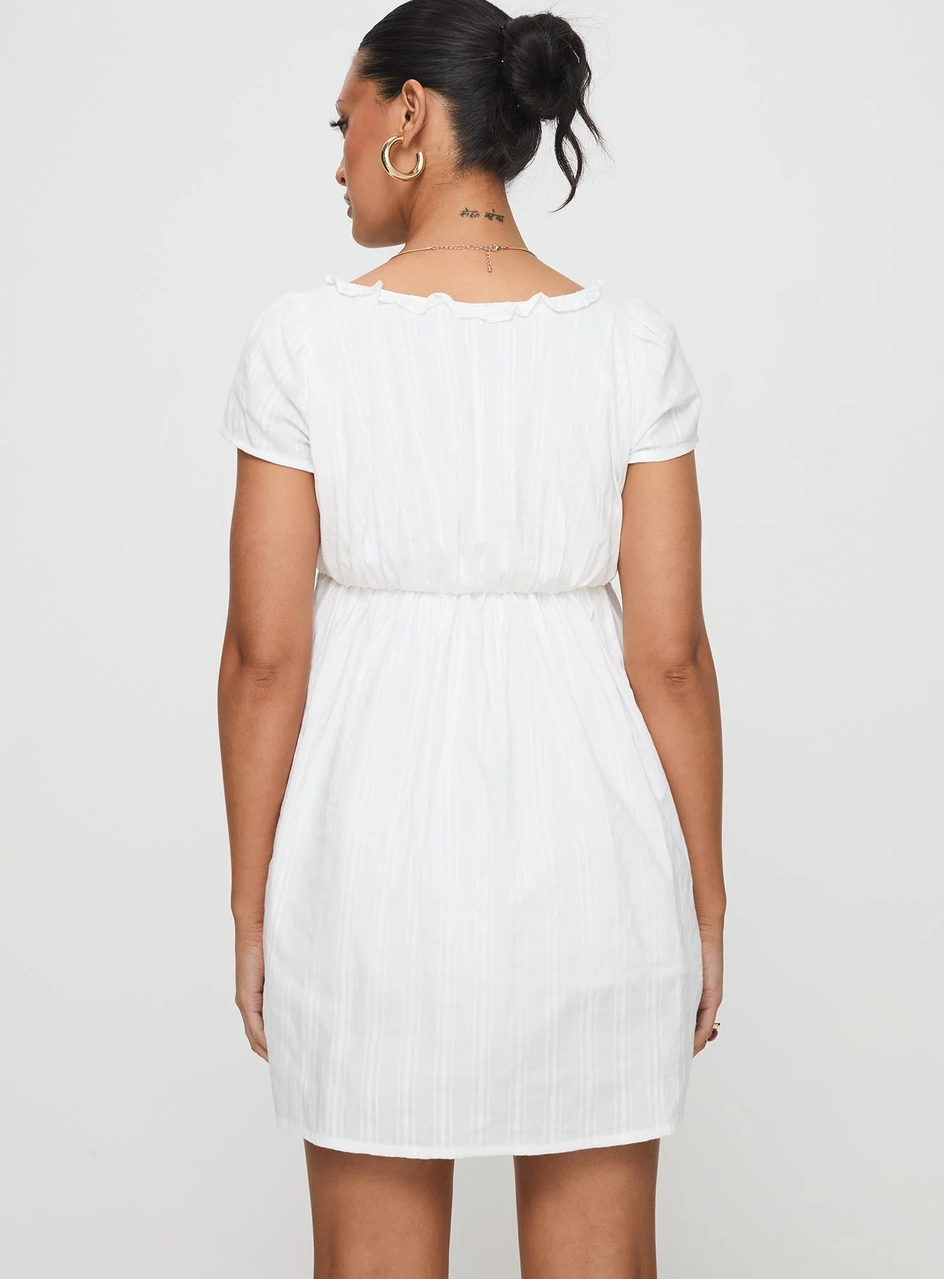 Monsterrat Mini Dress White - Image 4