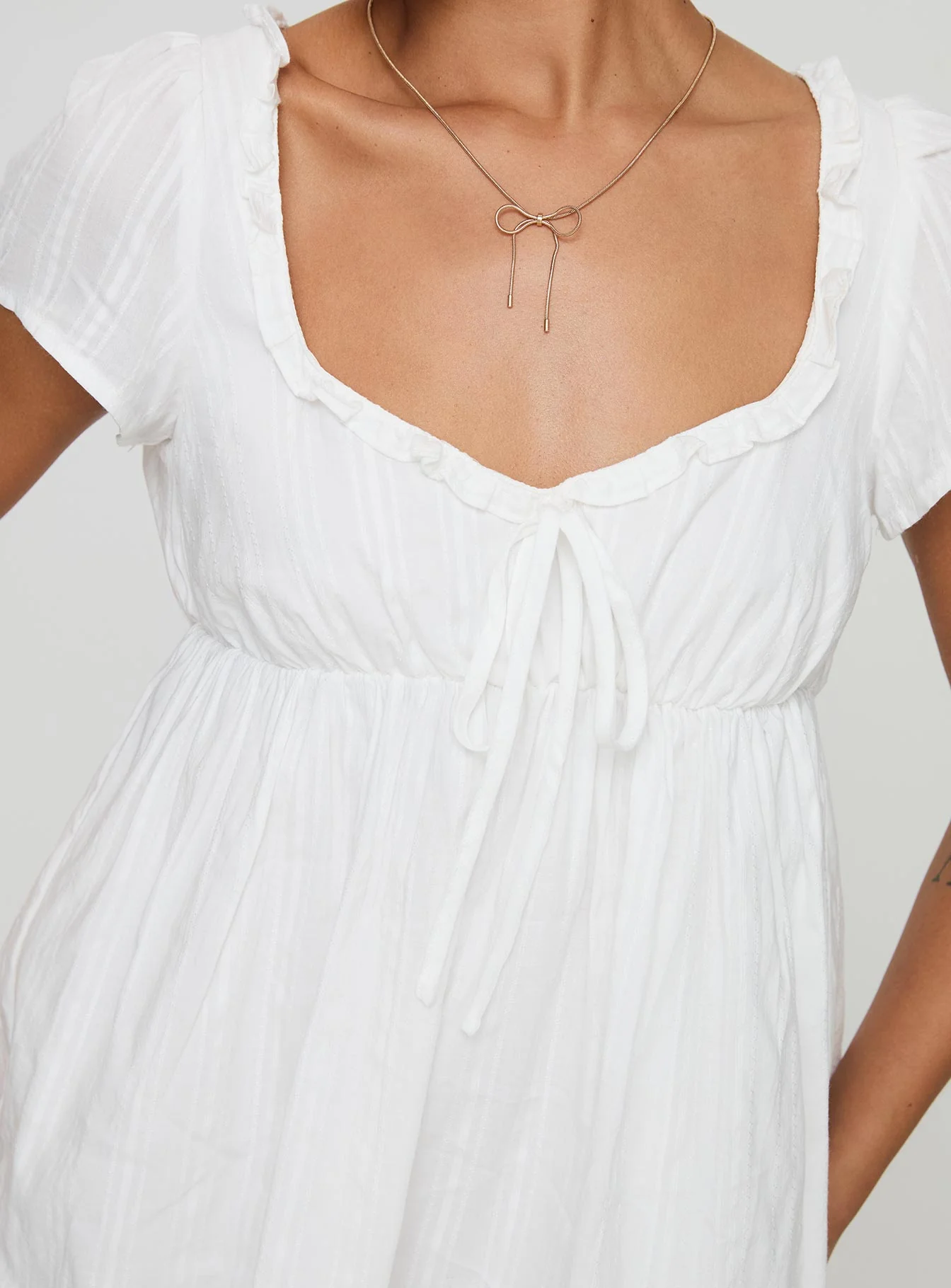 Monsterrat Mini Dress White - Image 5