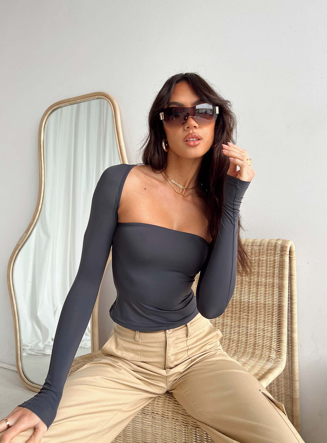 Moran Two Piece Bolero Top Slate - Image 2