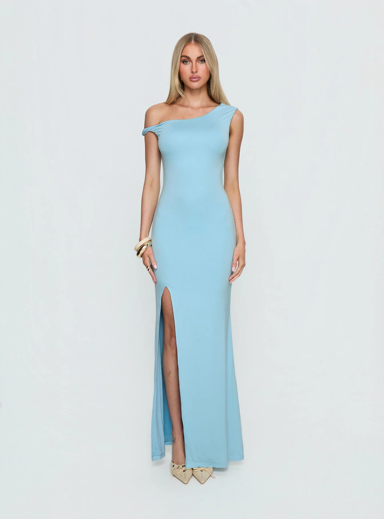 Morra Twist Maxi Dress Blue - Image 6
