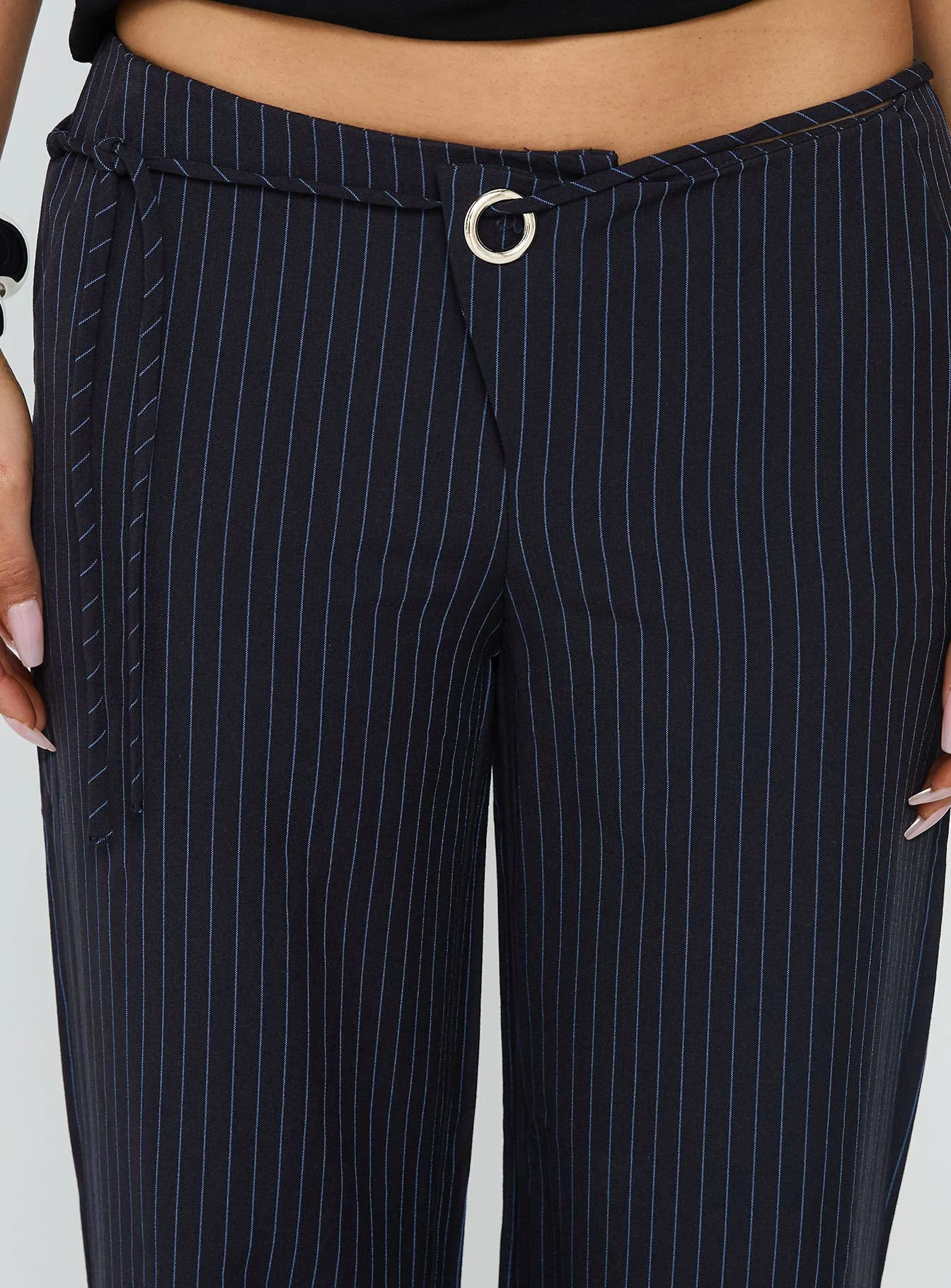 Nanami Tie Side Pant Navy Pinstripe - Image 6