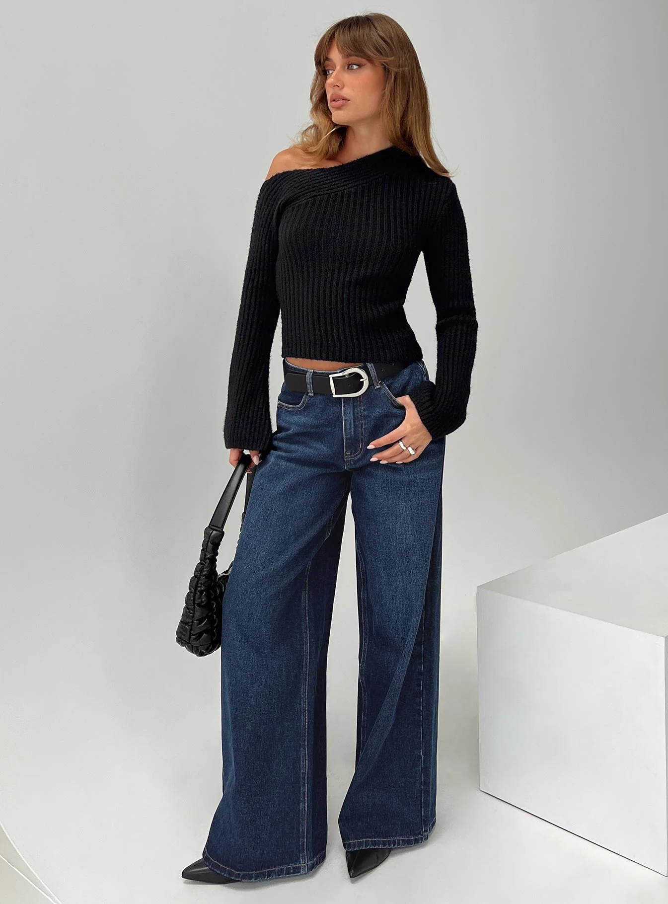 Naylor Mid Rise Wide Leg Jeans Mid Blue Denim Tall - Image 13