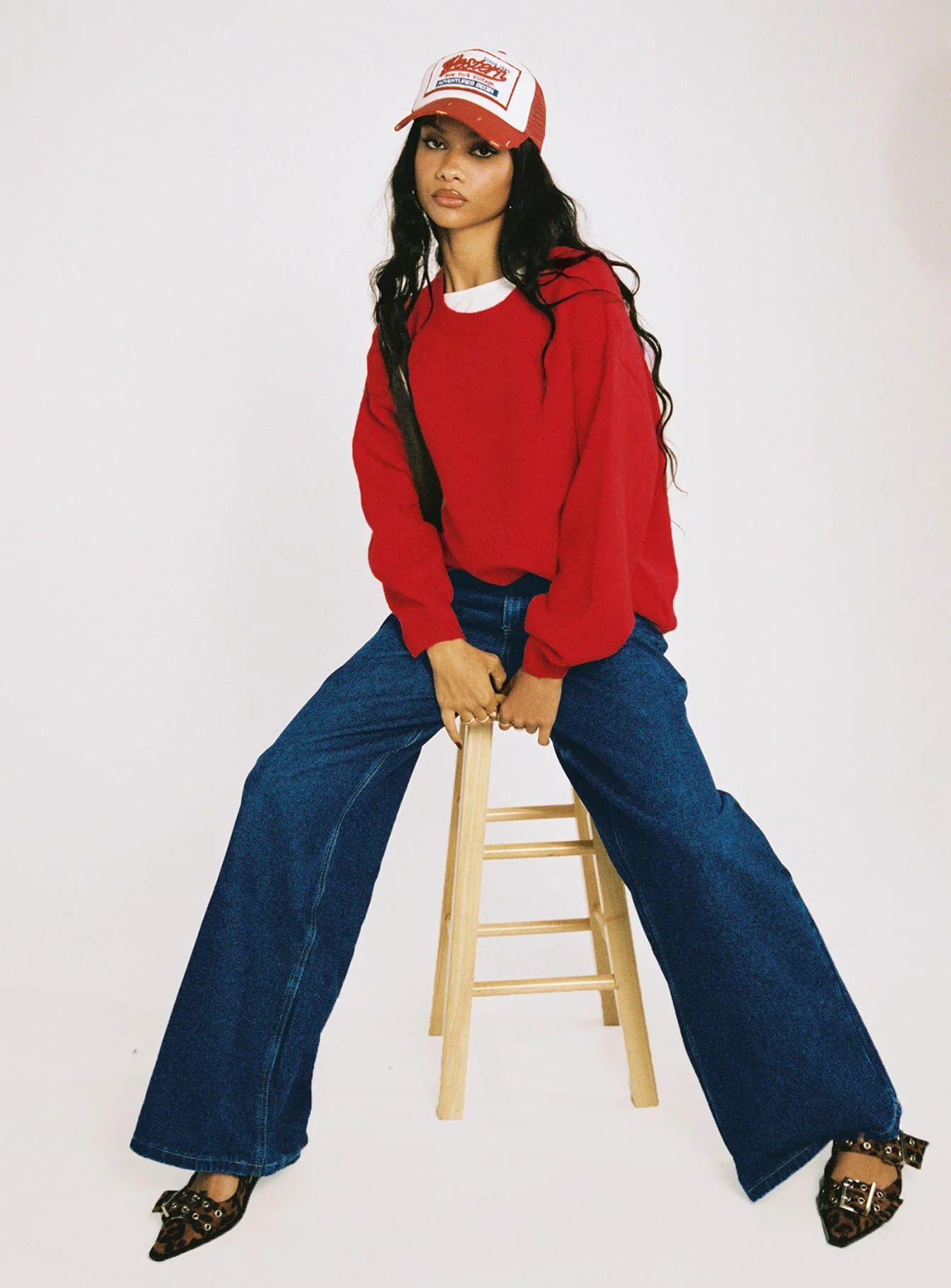 Naylor Mid Rise Wide Leg Jeans Mid Blue Denim Tall - Image 9