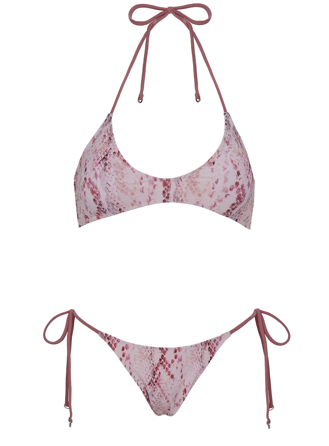 Naysa Tie Side Bikini Bottoms Pink Snake - Image 5