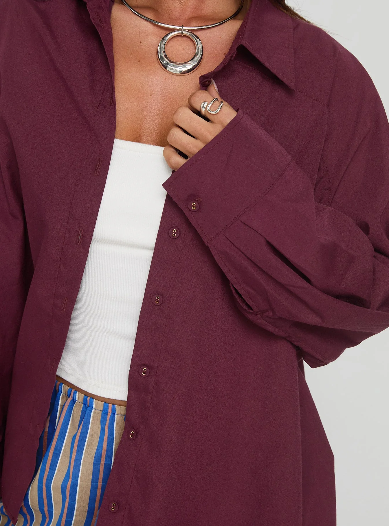 Nereida Long Sleeve Shirt Plum - Image 5