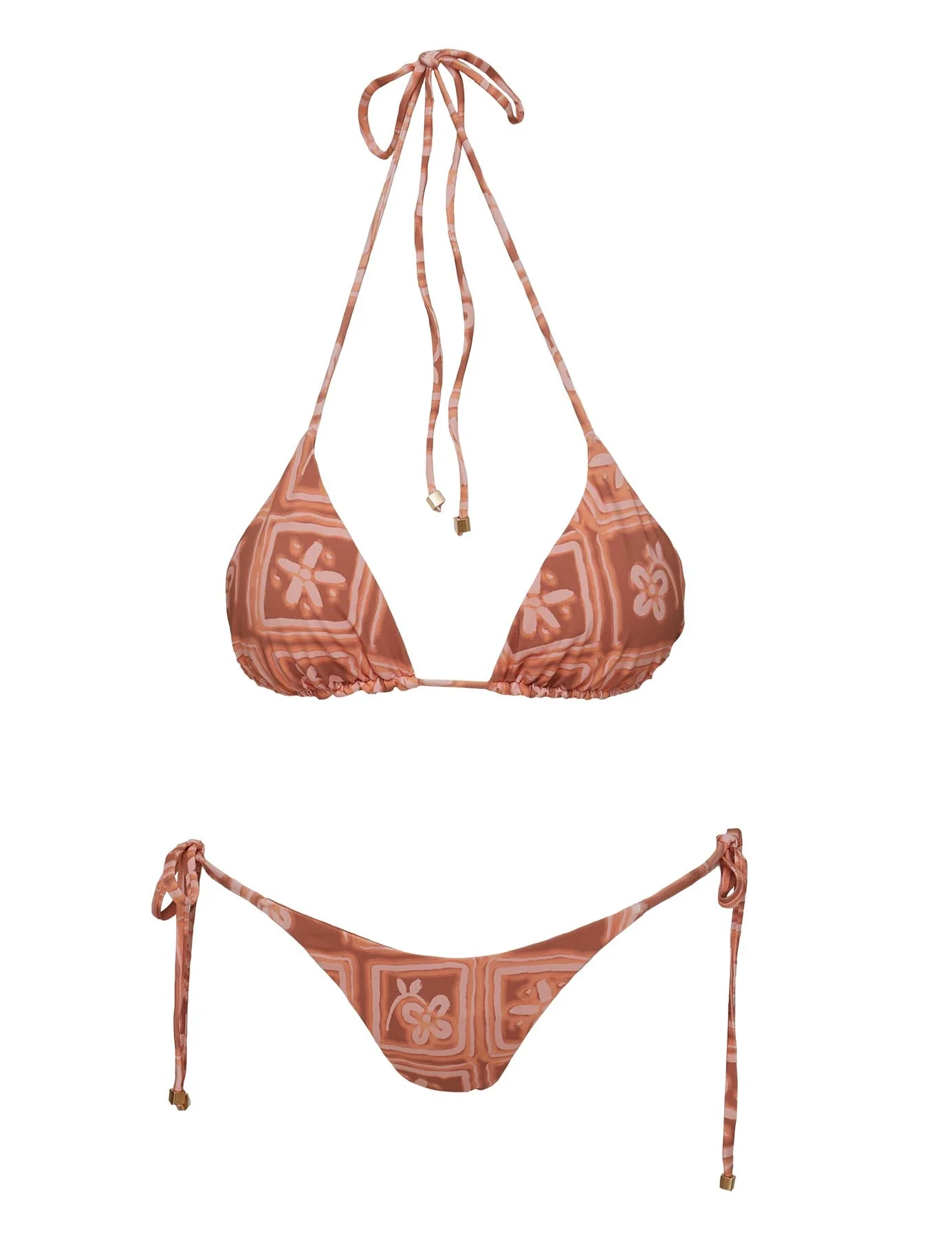 Nevaeh Triangle Bikini Top Rust / Pink - Image 9