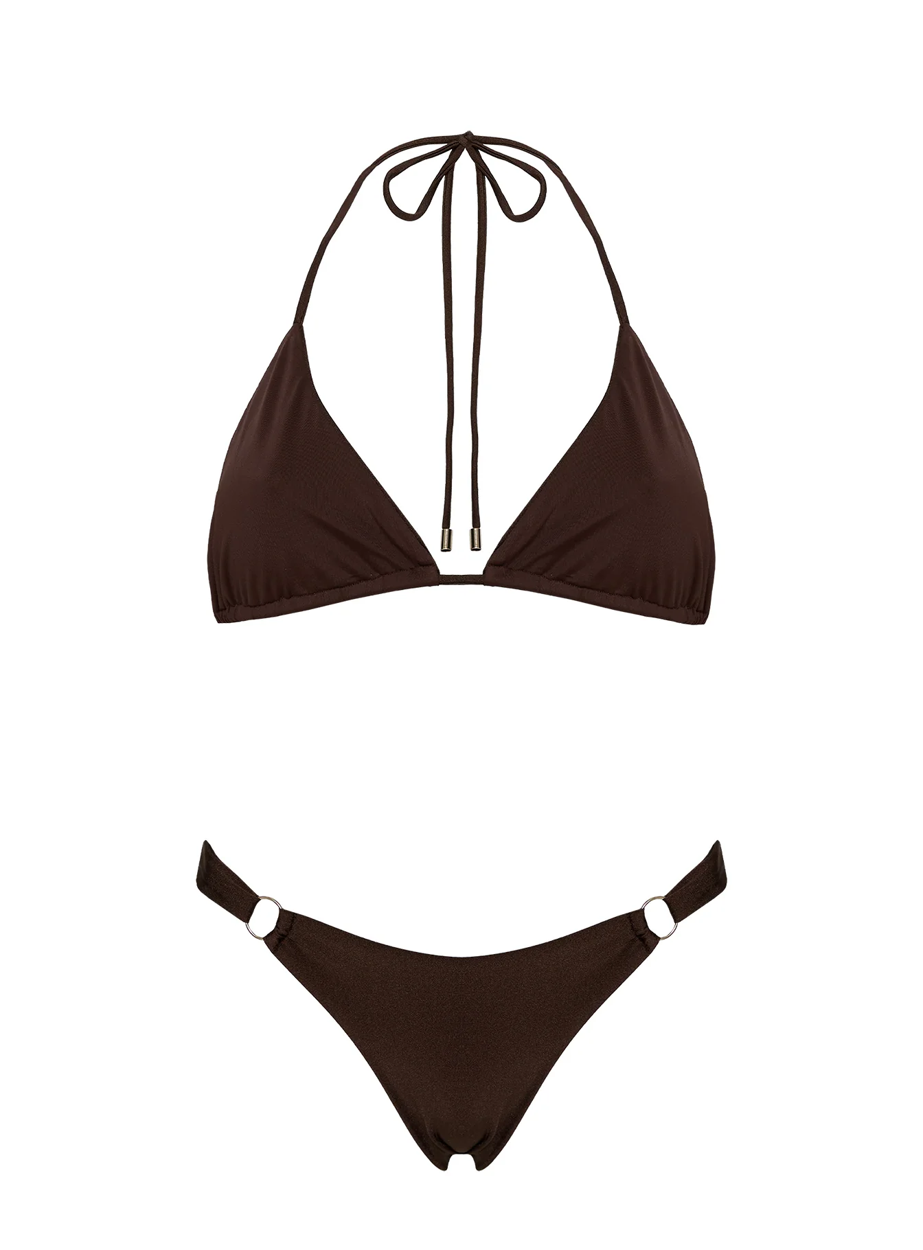 Kennedie Shine High Cut Ring Bikini Bottoms Chocolate Brown - Image 5