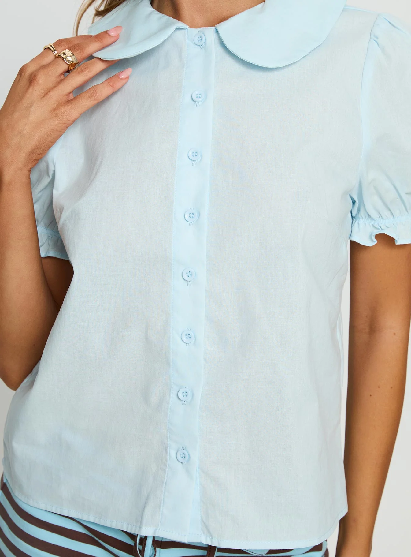 Neverland Blouse Top Soft Blue - Image 6