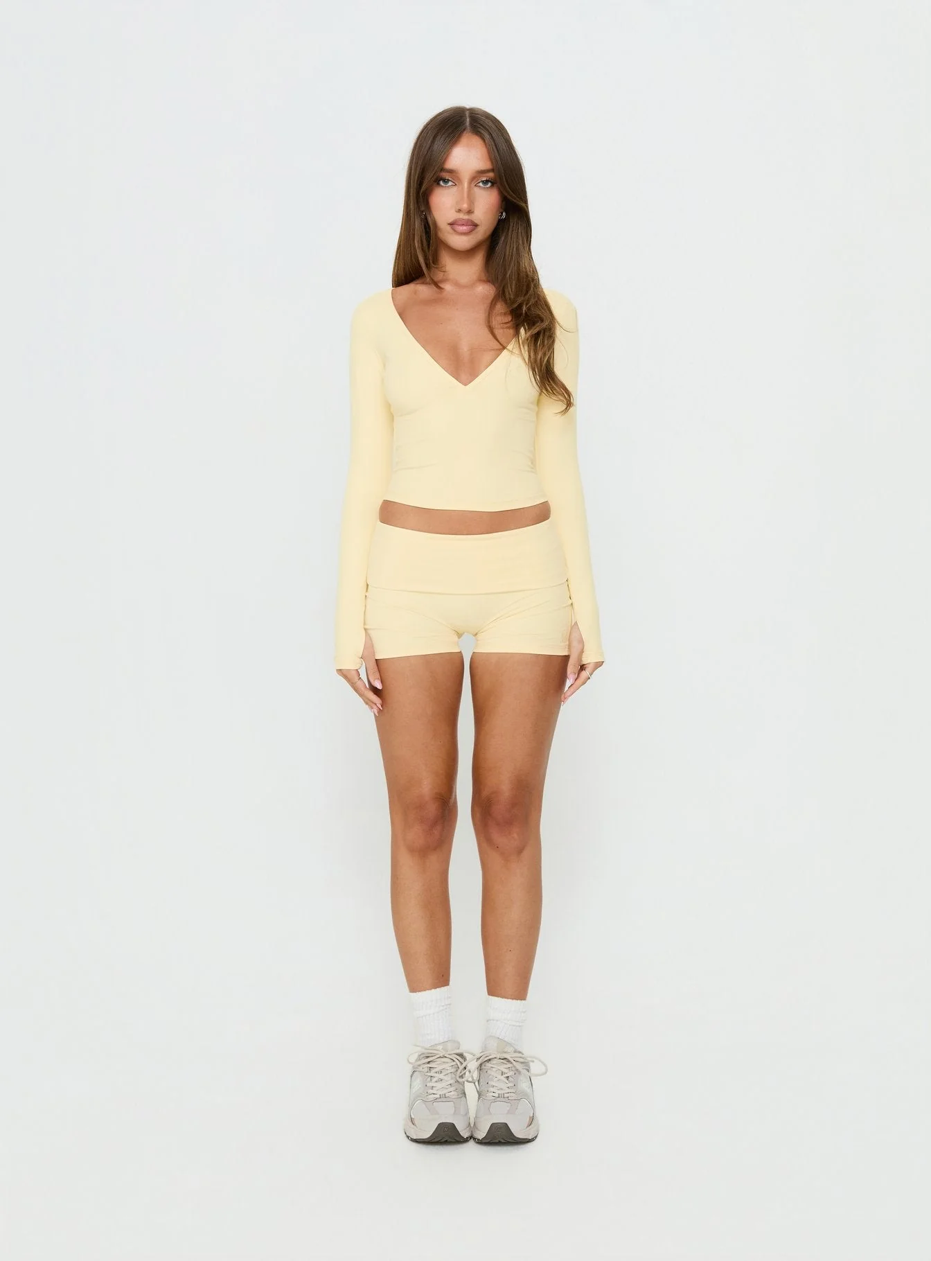 New Horizons Long Sleeve V Neck Top Butter Yellow - Image 7