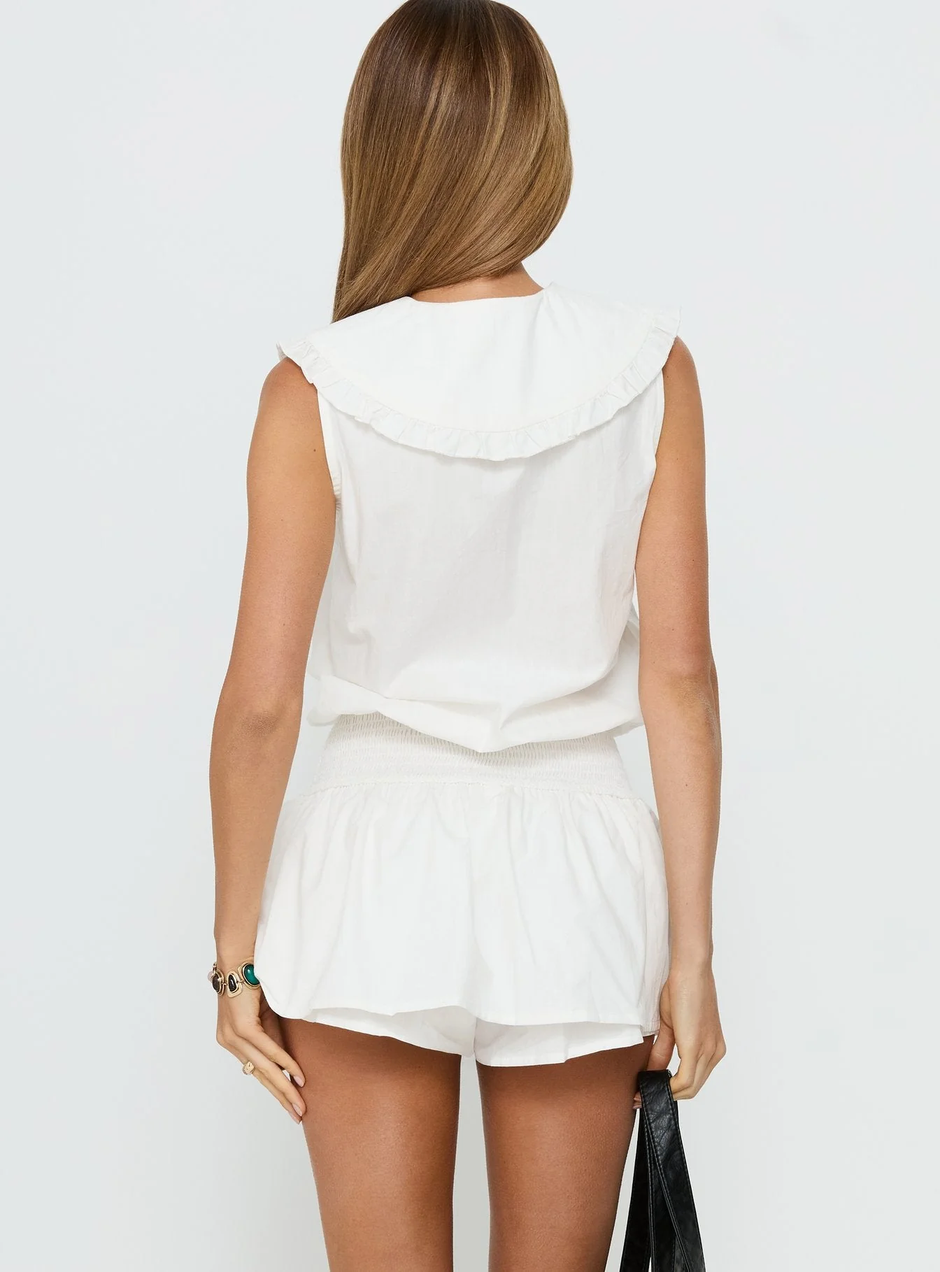 Nilufer Collared Playsuit White - Image 5