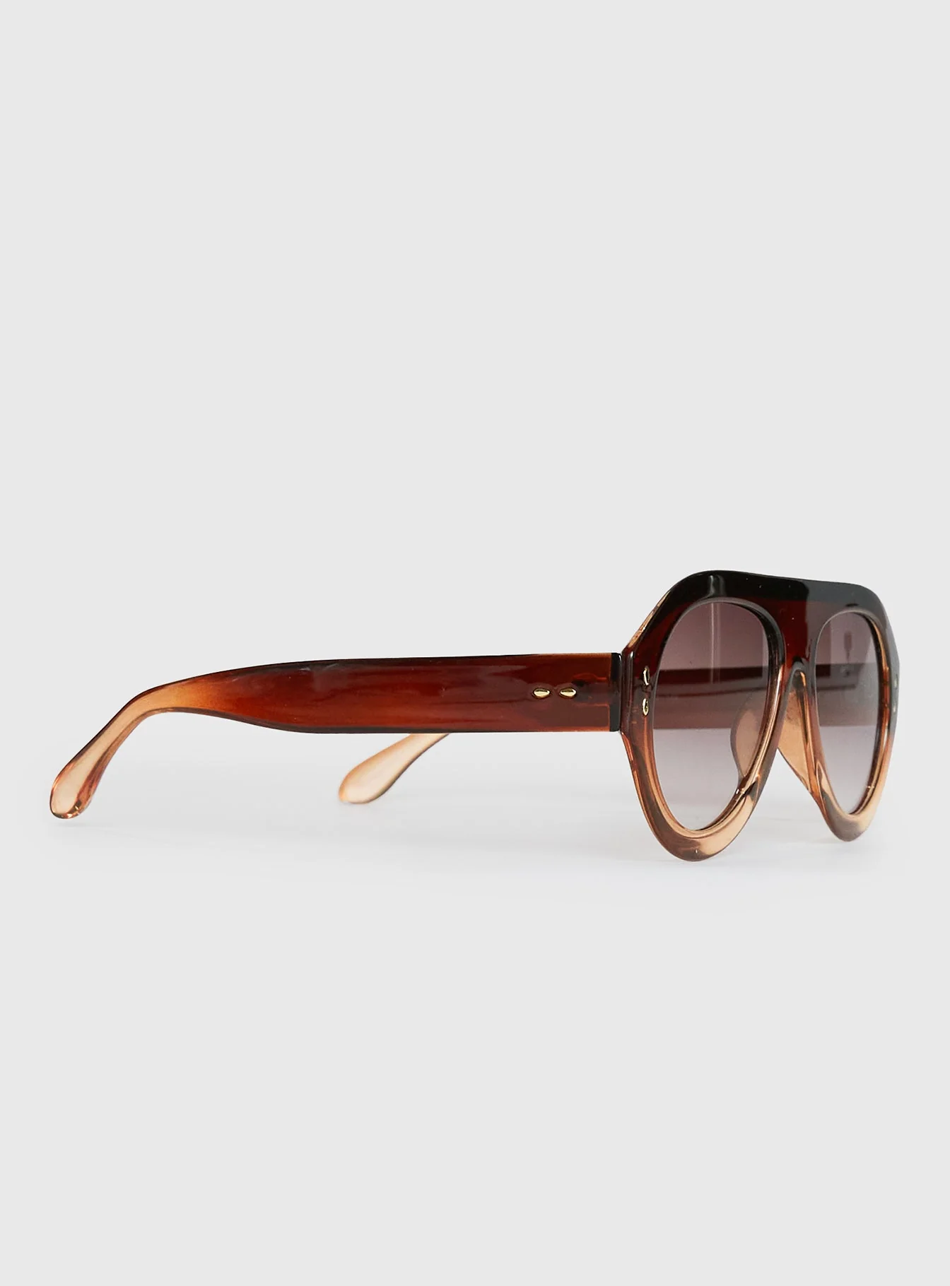 No Stylist Aviator Sunglasses Brown - Image 3