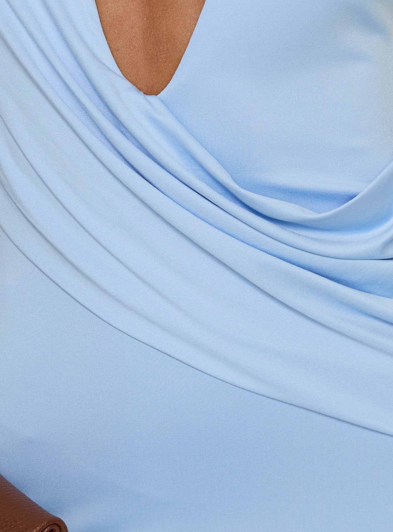 Nomani Halter Plunge Maxi Dress Baby Blue - Image 6
