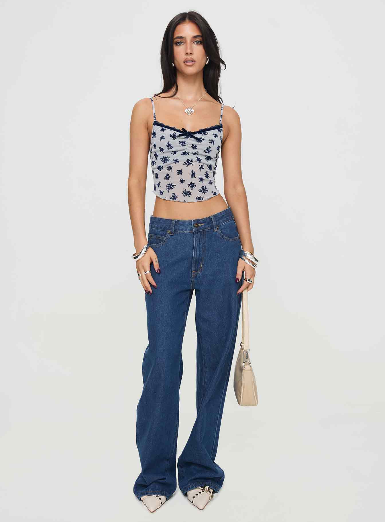 Norde Top Floral Cluster Pale Grey - Image 7