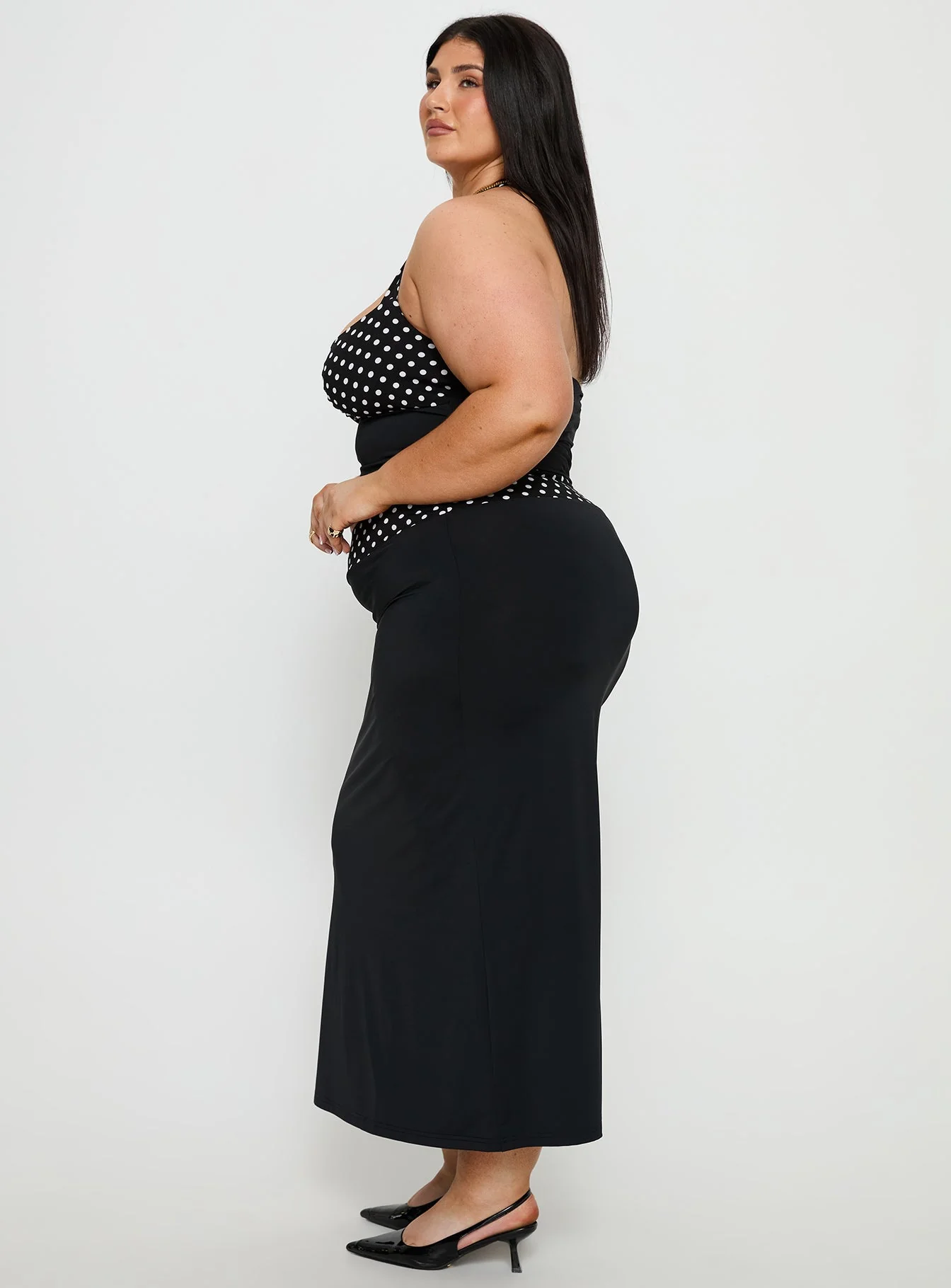 Norelle Halter Set Black Polka Curve - Image 4