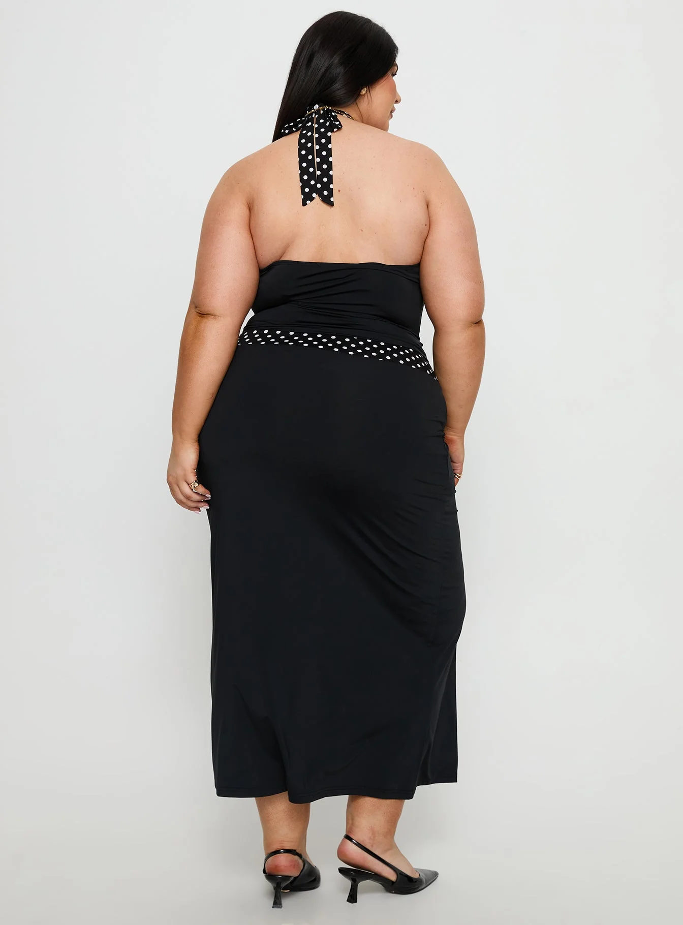 Norelle Halter Set Black Polka Curve - Image 5