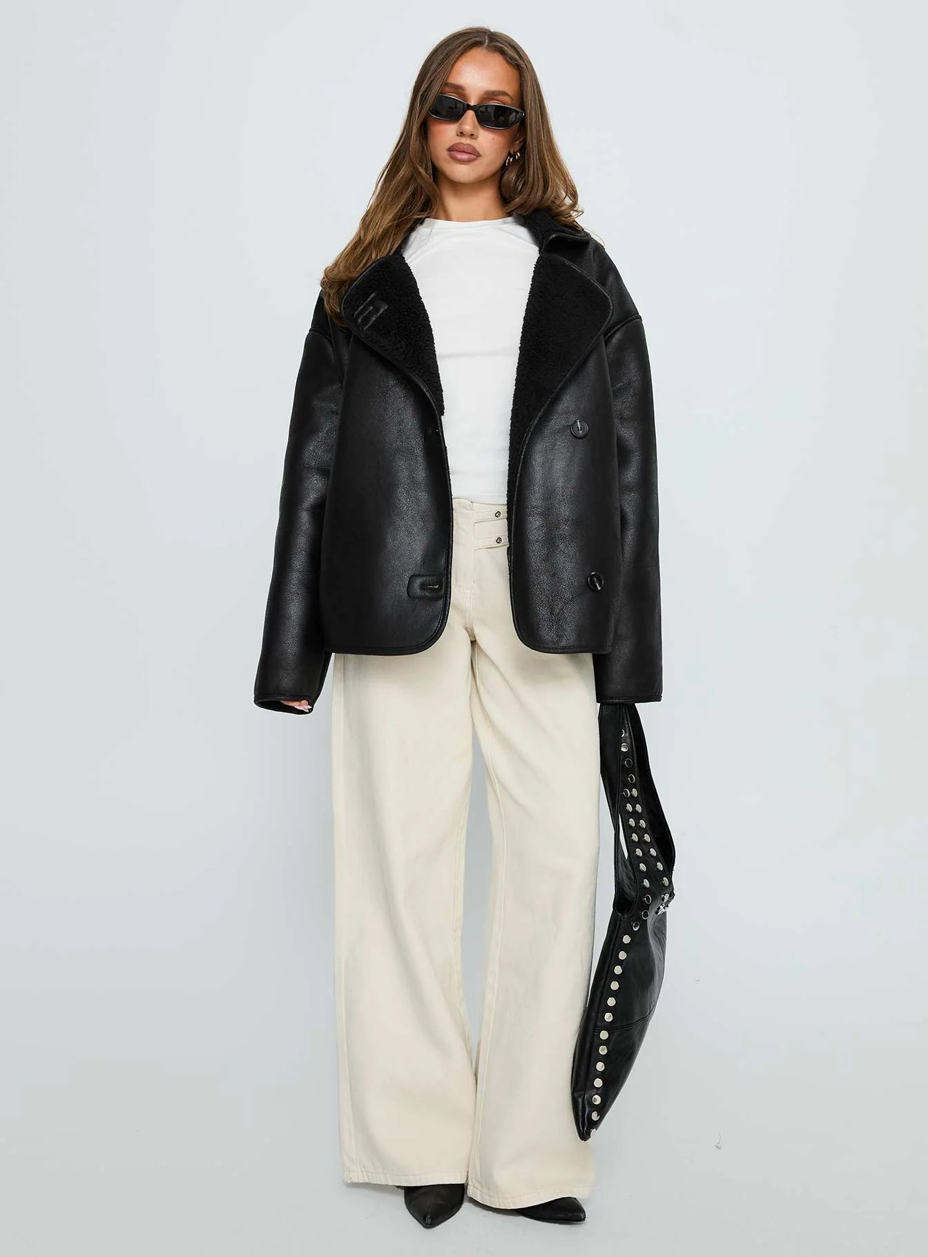 Nunez Faux Leather Jacket Black - Image 2