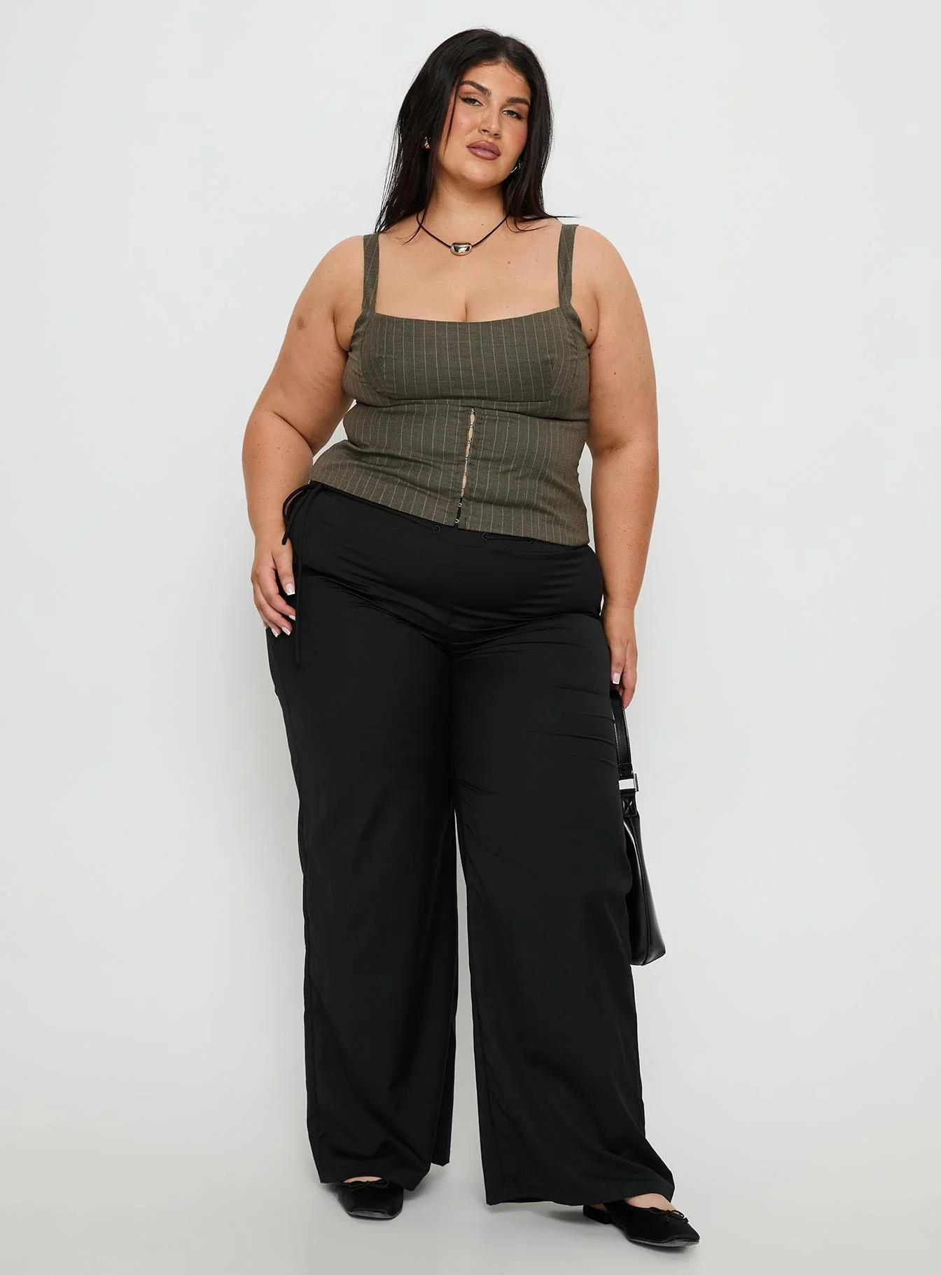 Nylen Tailored Suiting Top Brown Pinstripe Curve - Image 2