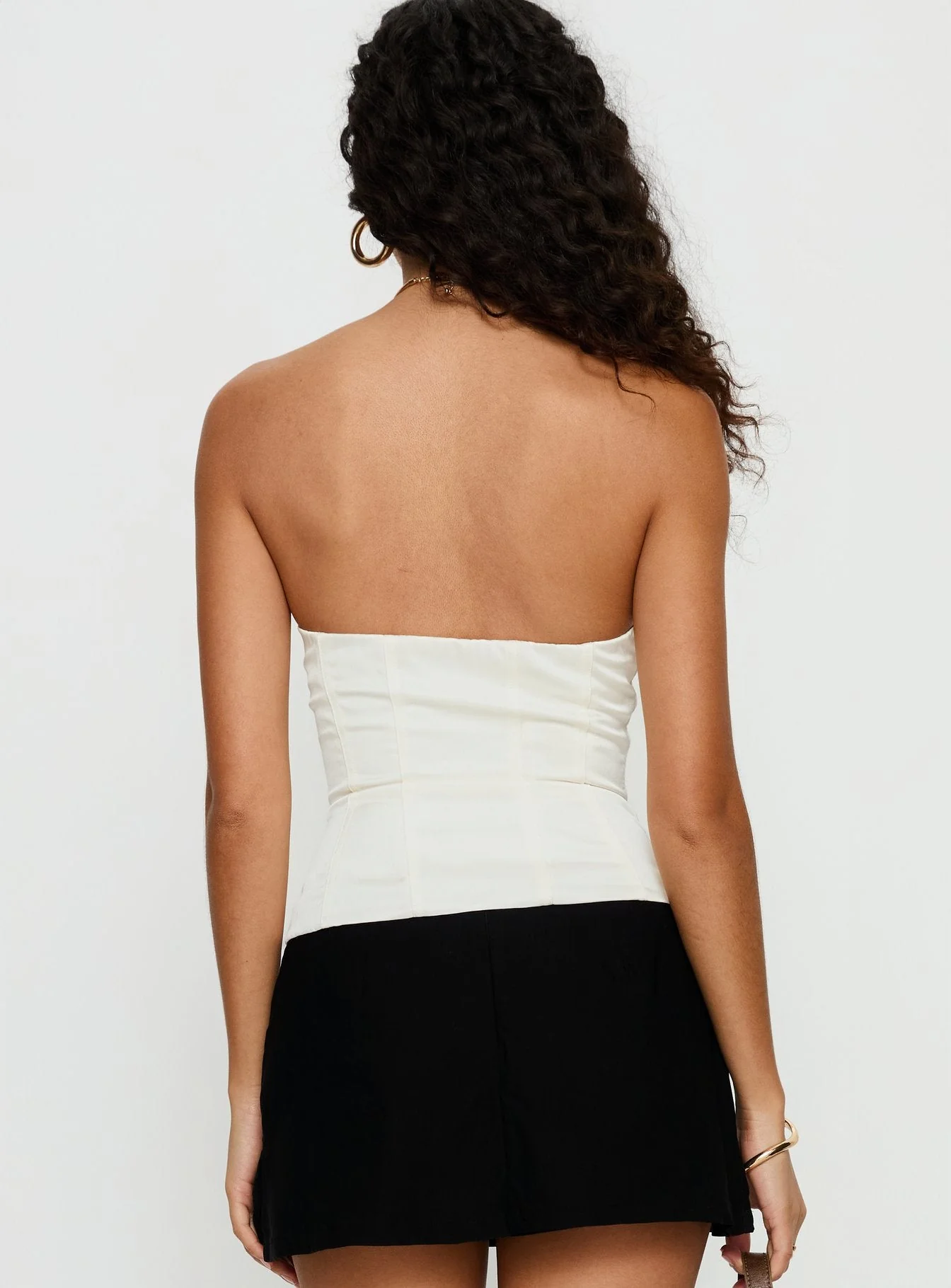 Odella Strapless Corset Top Cream - Image 5