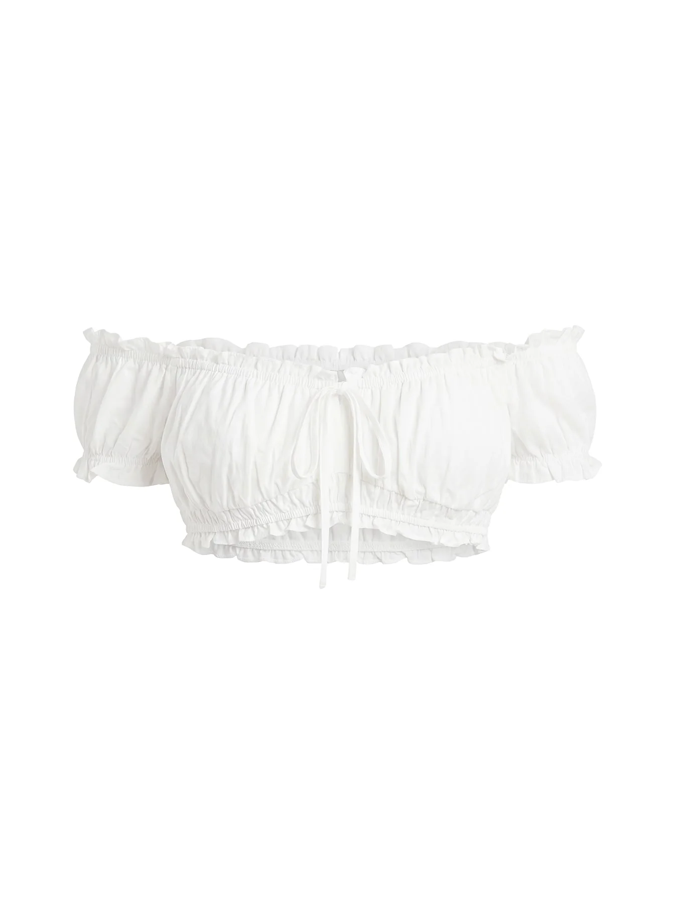 Corabel Off Shoulder Micro Crop Top White - Image 10