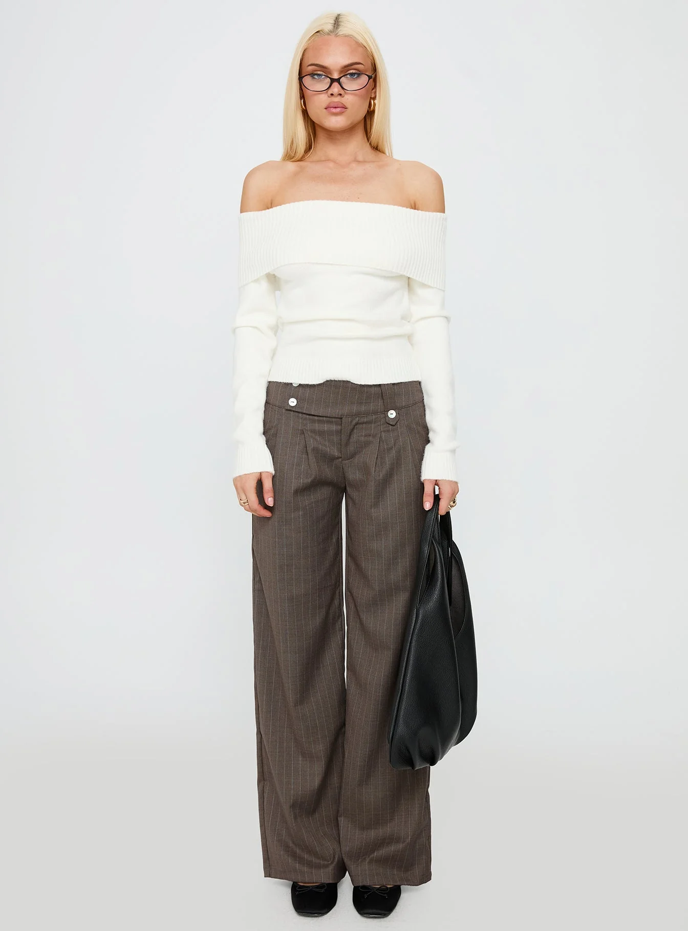 One For Me Off The Shoulder Jumper White - Image 7