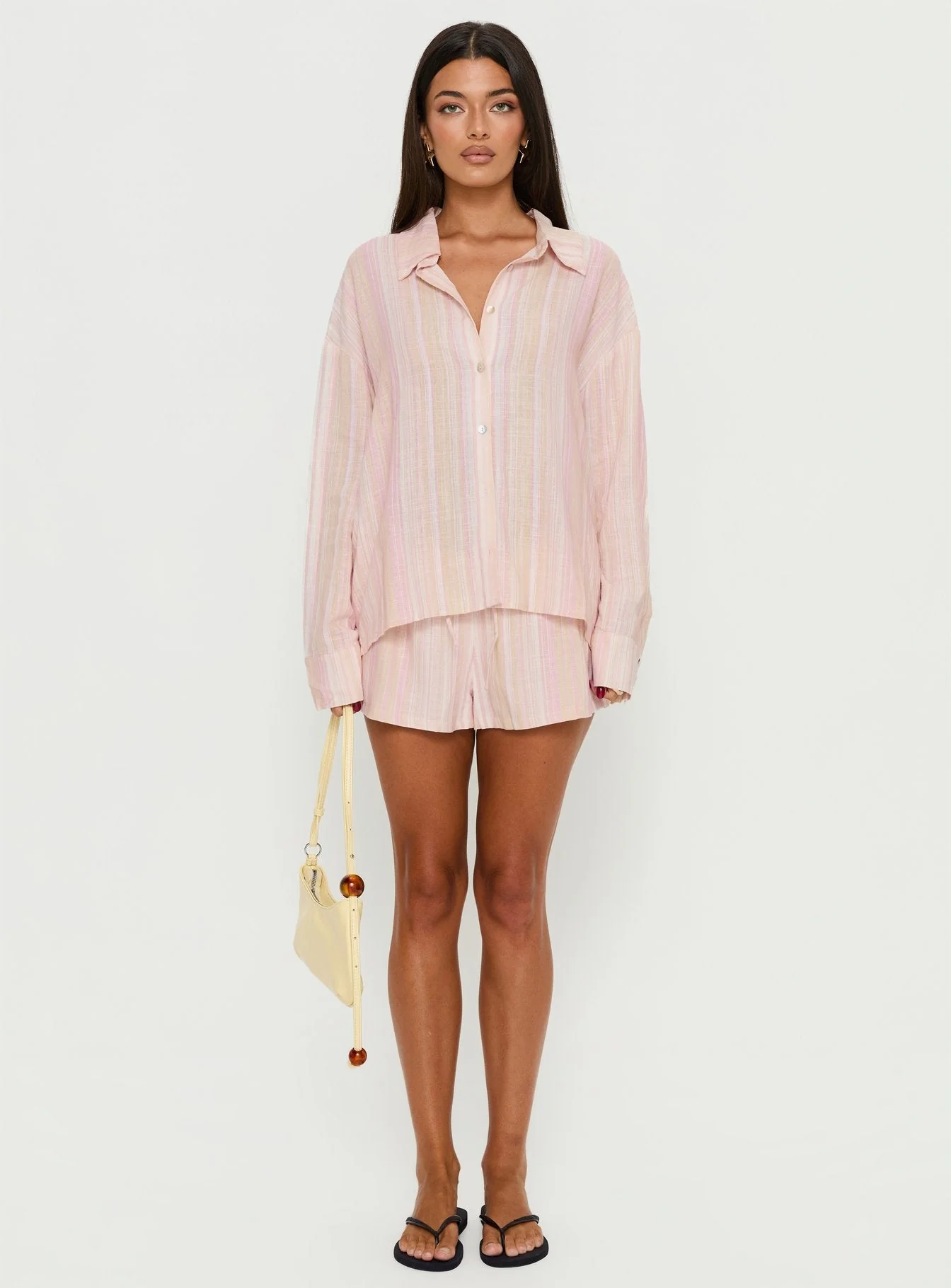 Opheliah Drawstring Shorts Pink Stripe - Image 6