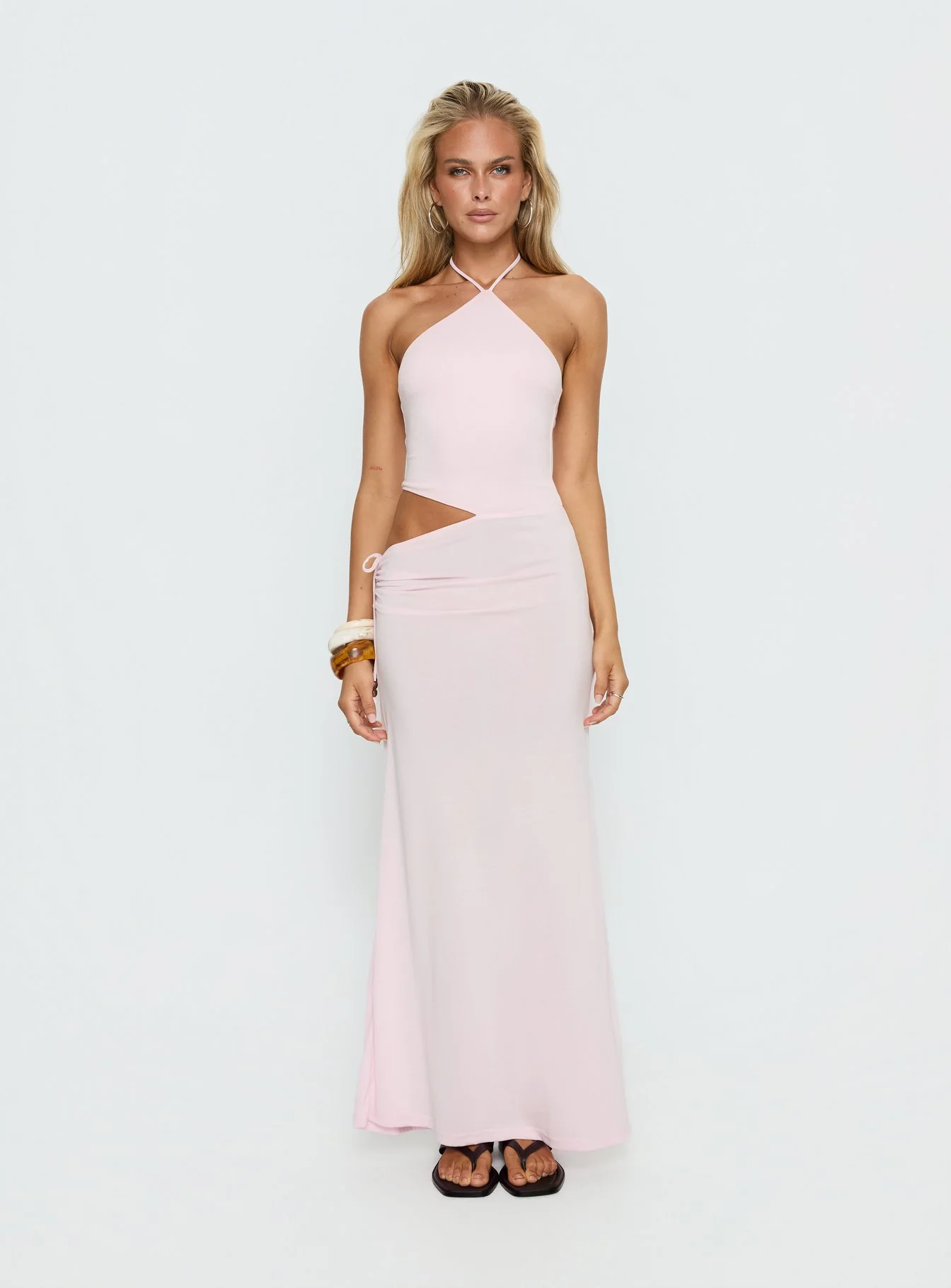 Orazia Halter Cut Out Maxi Dress Pink - Image 7