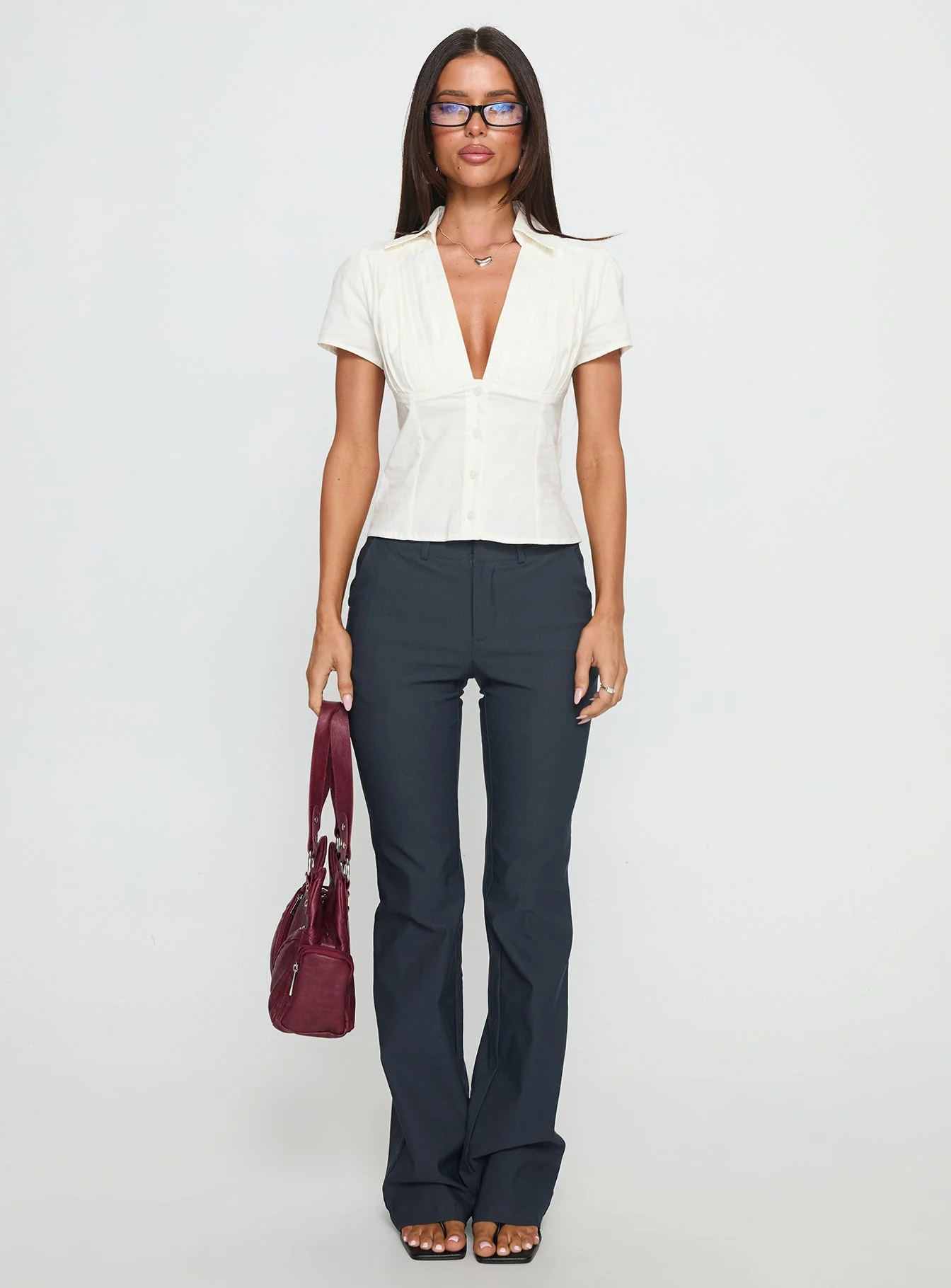 Ovelia Short Sleeve Shirt White - Image 7