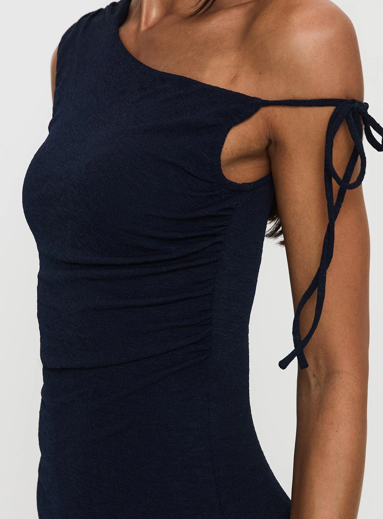 Paislee Asymmetrical Maxi Dress Navy - Image 5