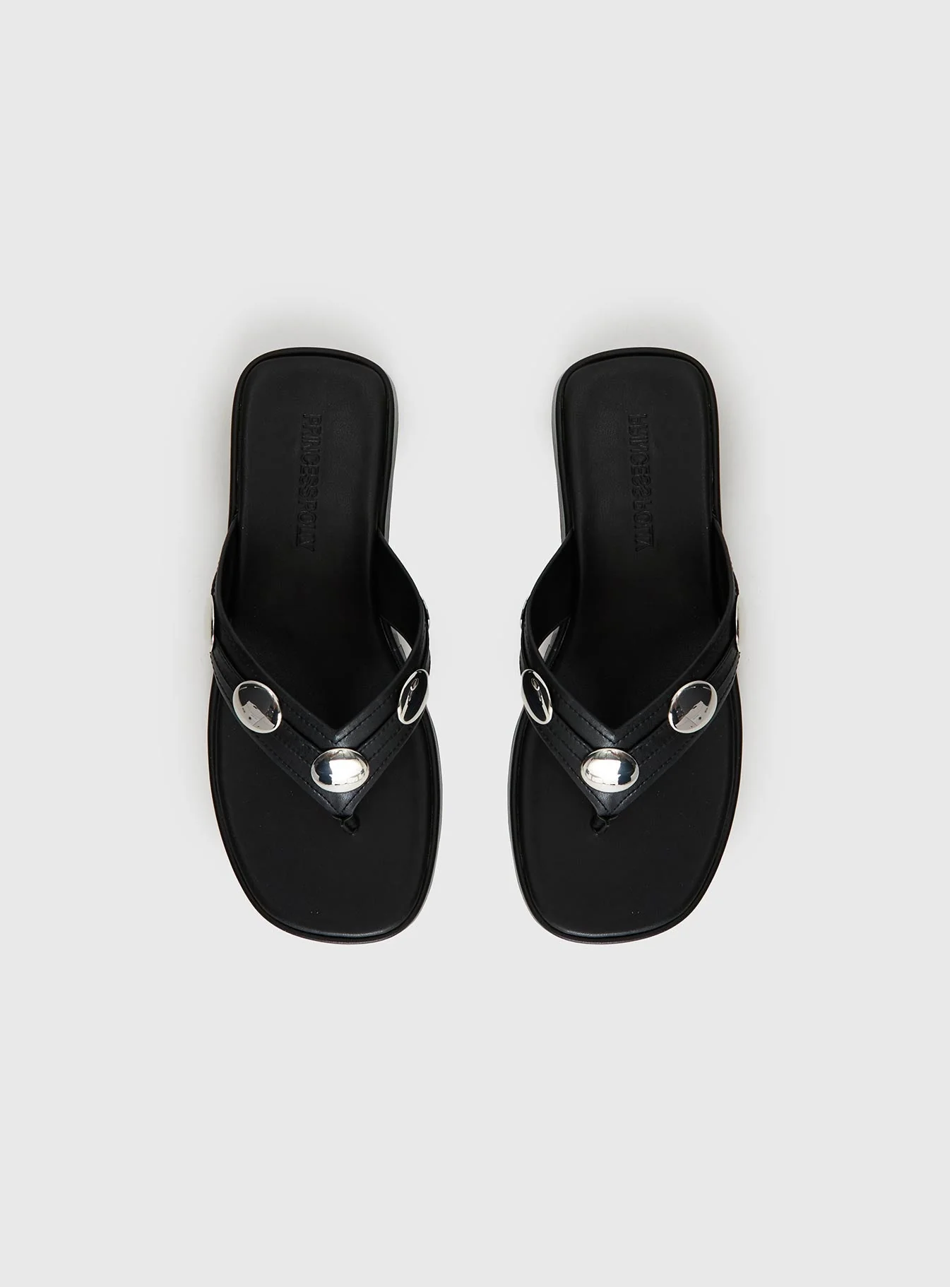 Paislee Stud Detail Sandals Black - Image 5
