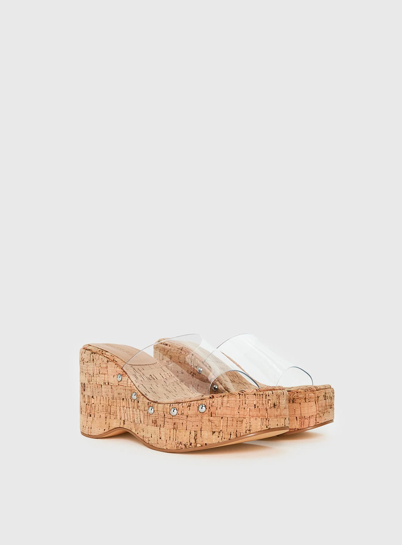Pale Moonlight Platform Heels Cork / Clear - Image 3
