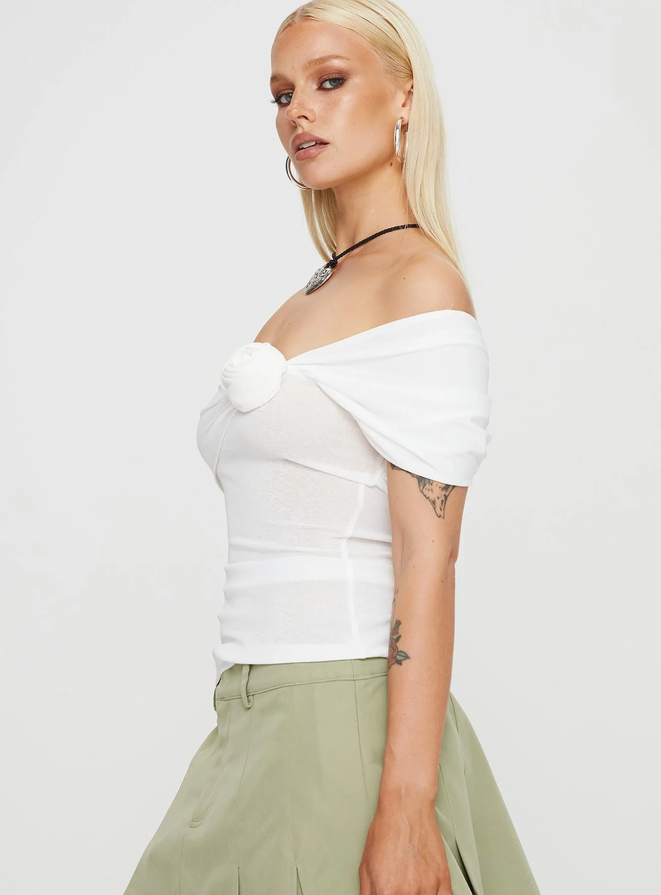 Pally Rose Off The Shoulder Top White - Image 5