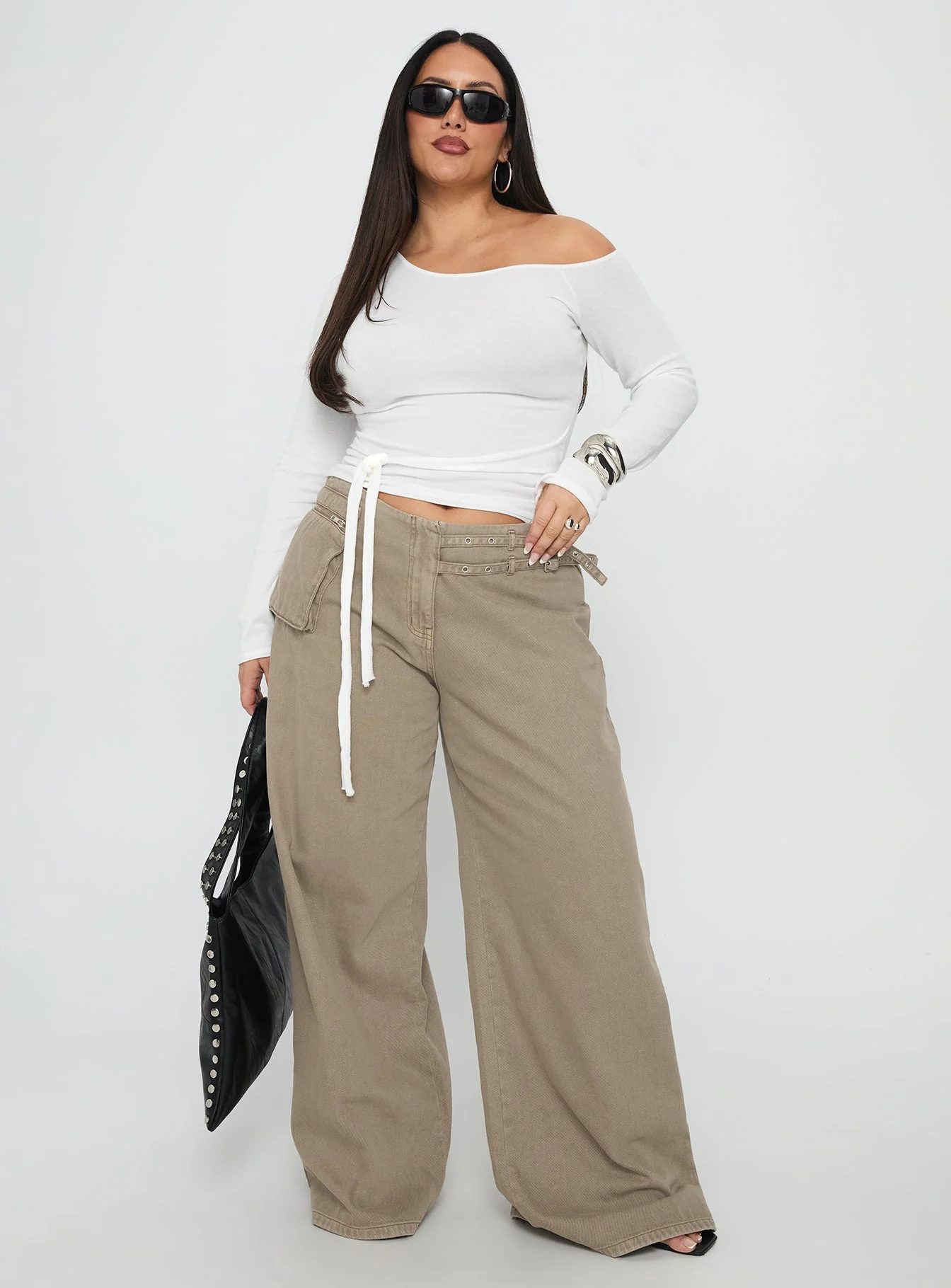 Paltrow Cargo Jeans Washed Brown Curve - Image 3