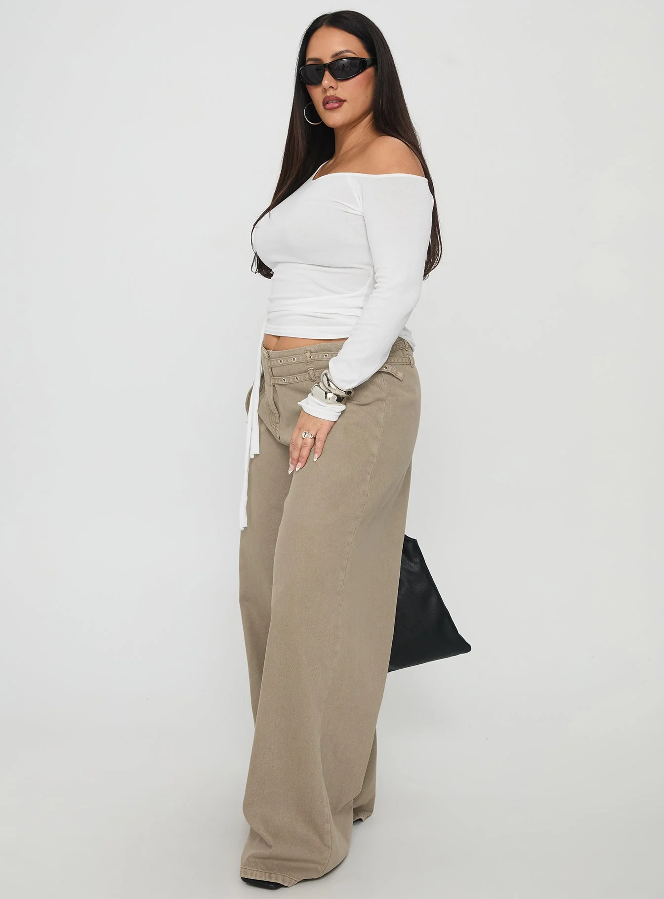 Paltrow Cargo Jeans Washed Brown Curve - Image 4