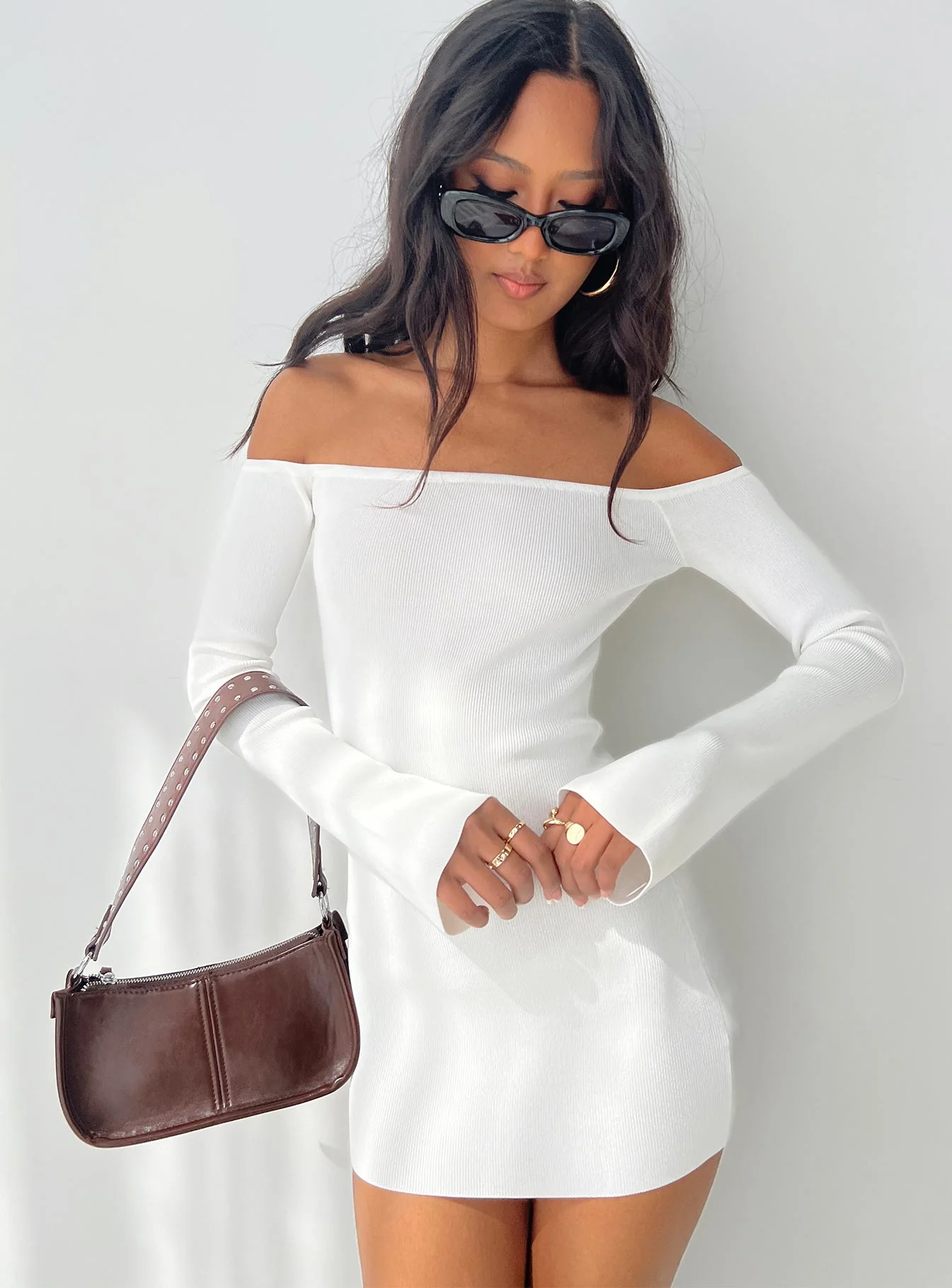 Parisa Long Sleeve Mini Dress White - Image 6