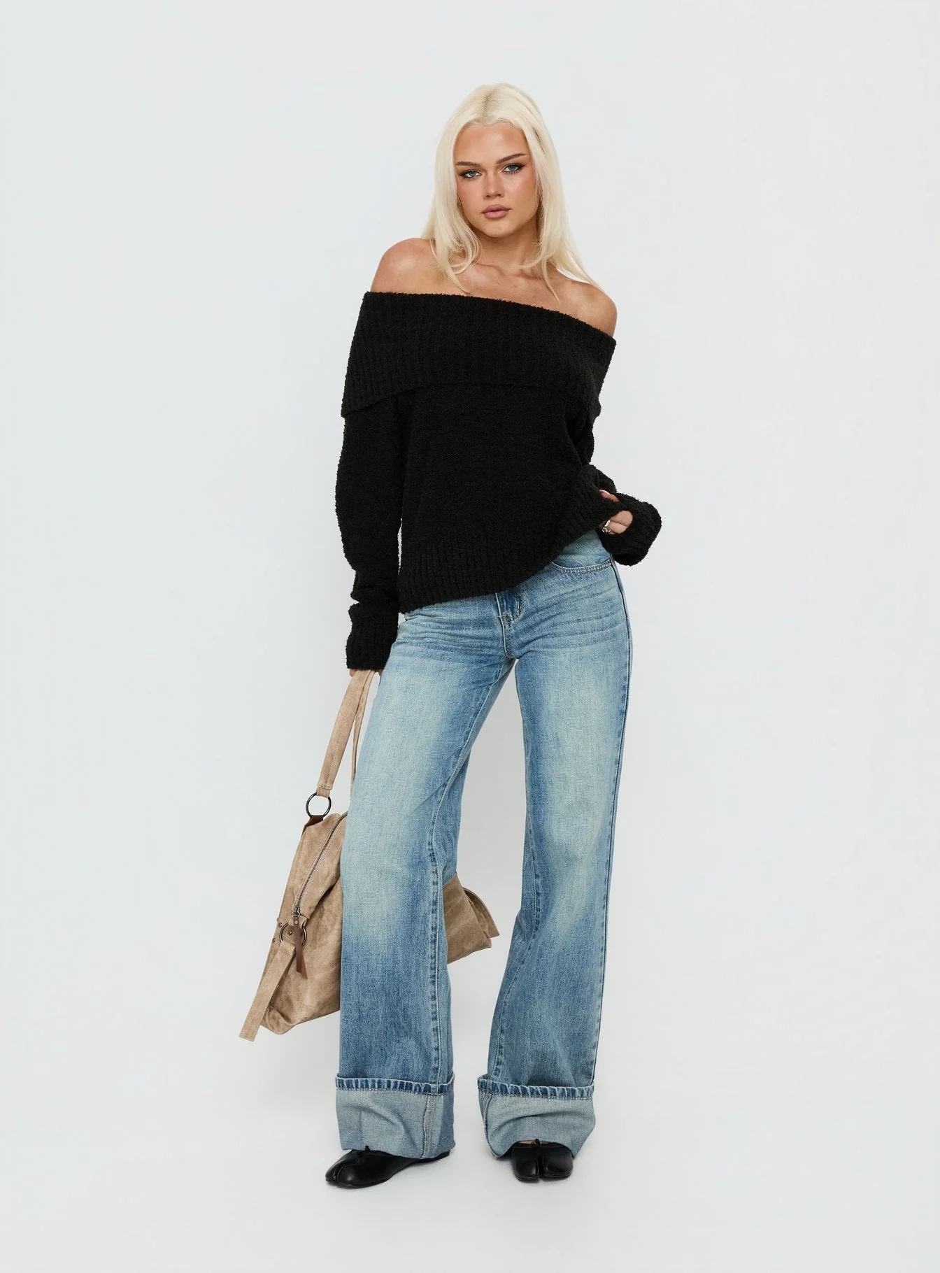 Parkley Boucle Off The Shoulder Black - Image 2