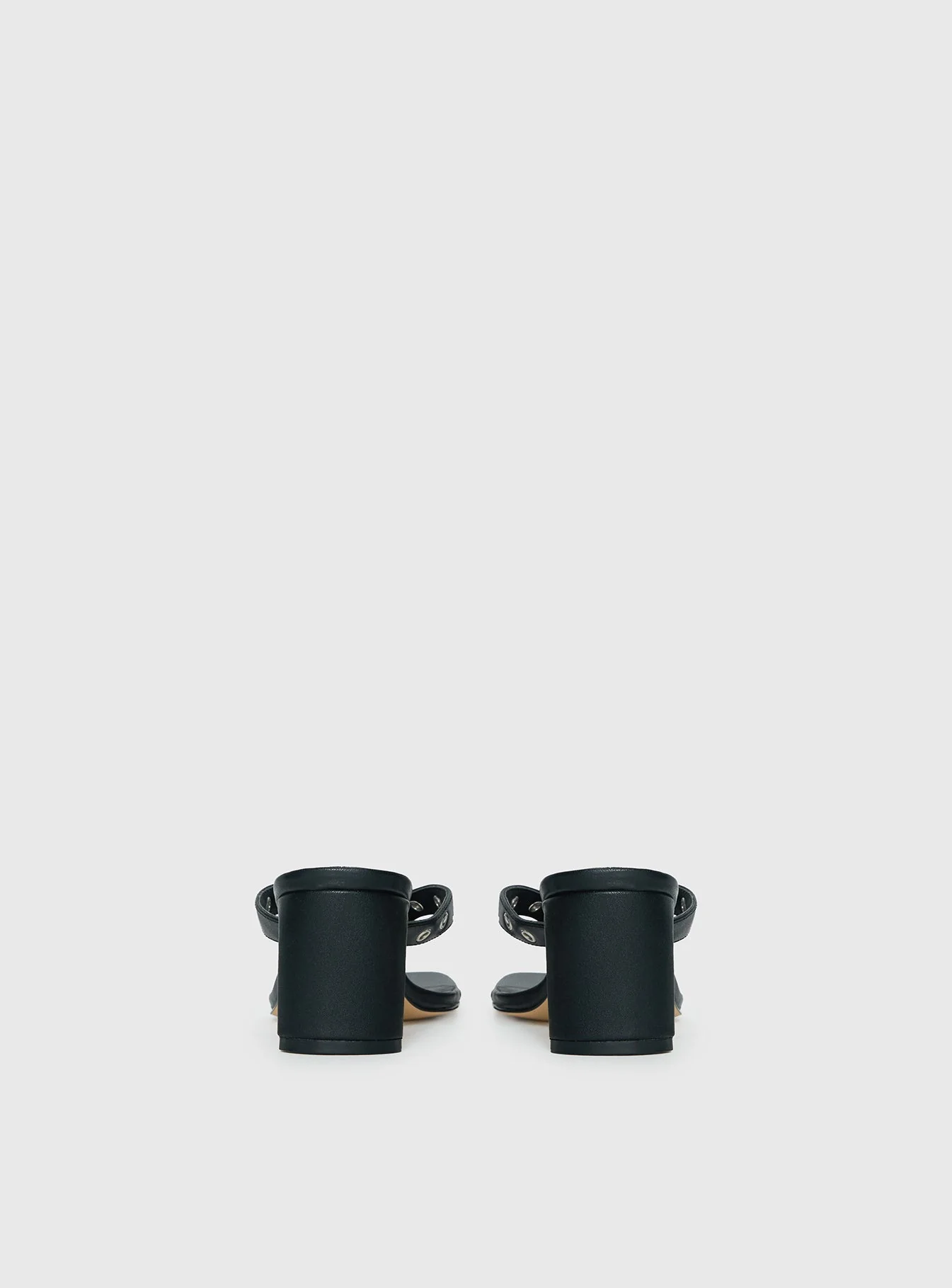 Party Hour Stud Detail Thong Heels Black - Image 4