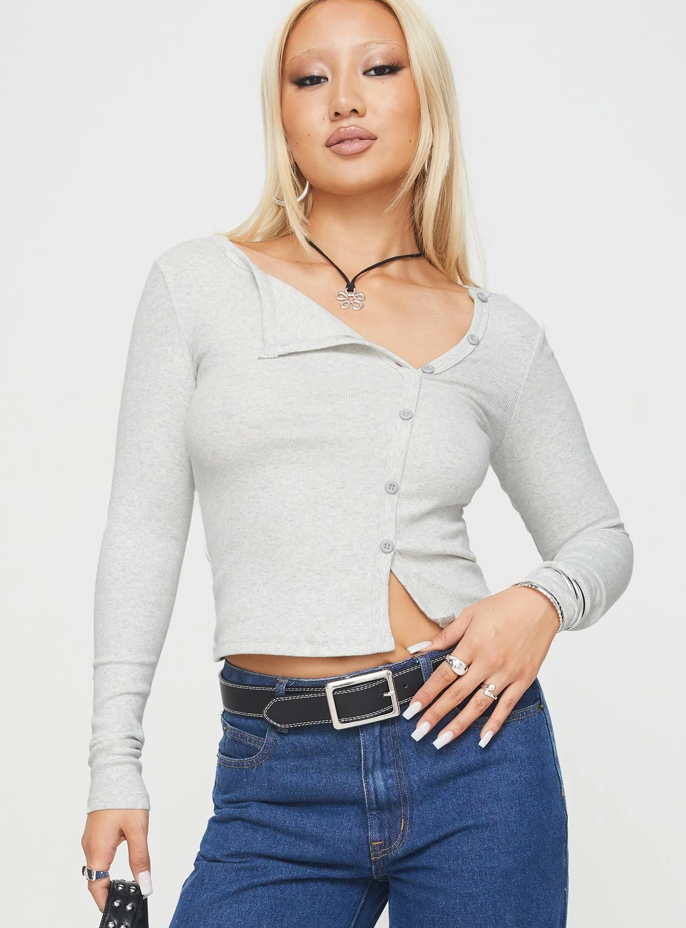 Passoni Long Sleeve Top Grey - Image 2