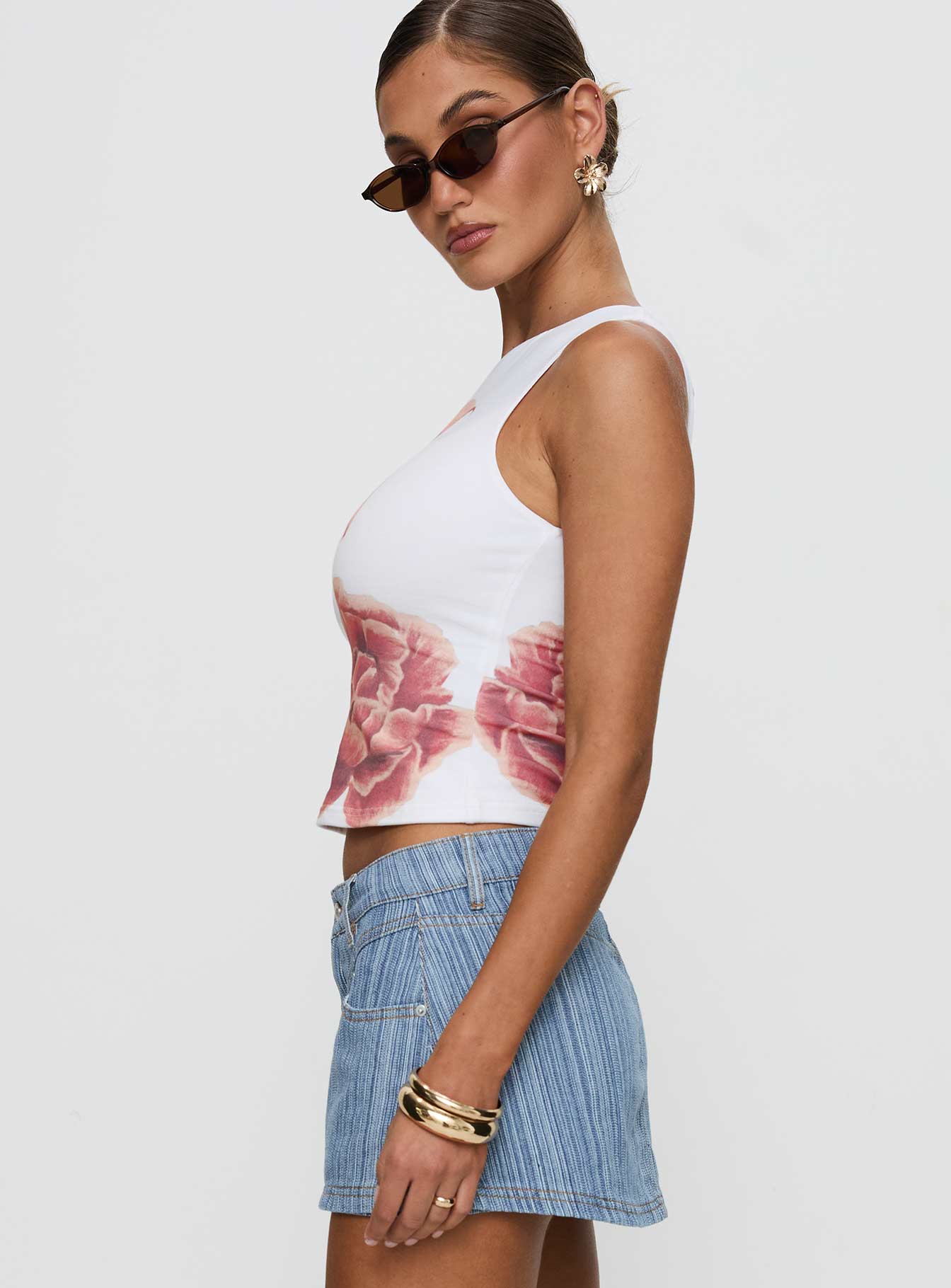 Pegasus Boat Neck Top White Floral - Image 4