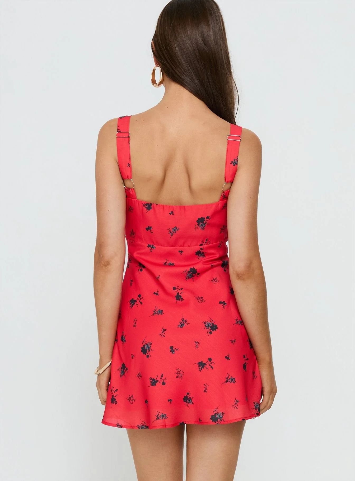 Pennie Bias Mini Dress Red Floral - Image 5