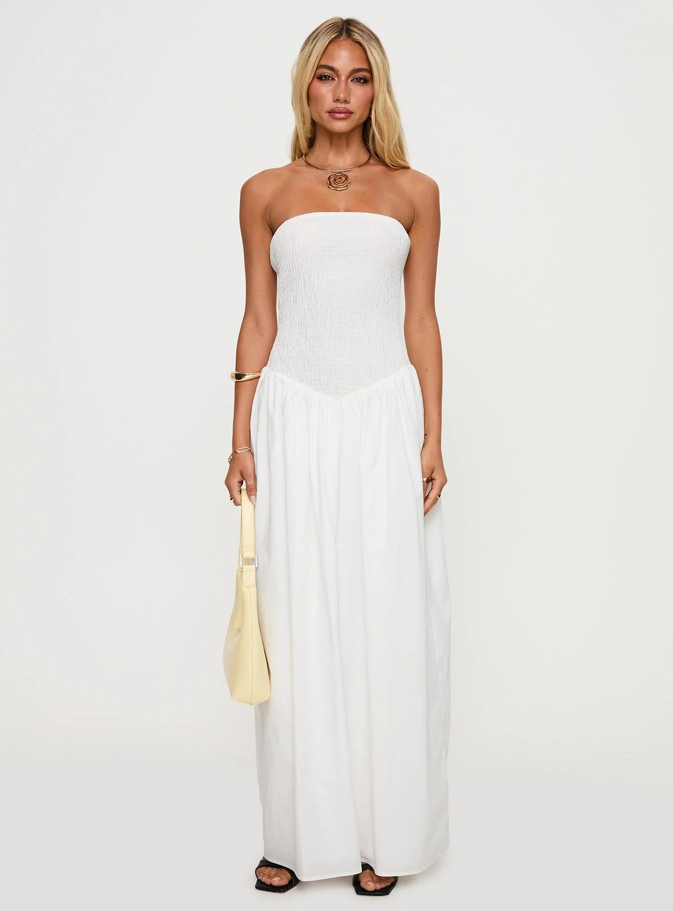 Percie Strapless Maxi Dress White - Image 7