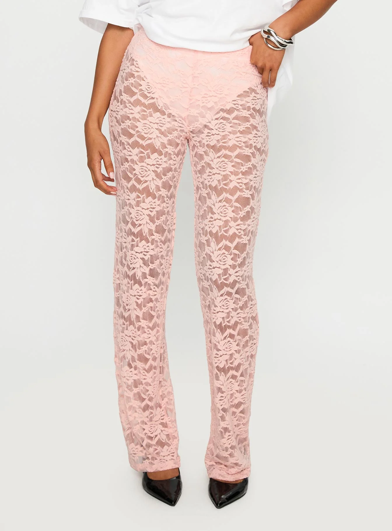 Peru Lace Pants Pink - Image 2