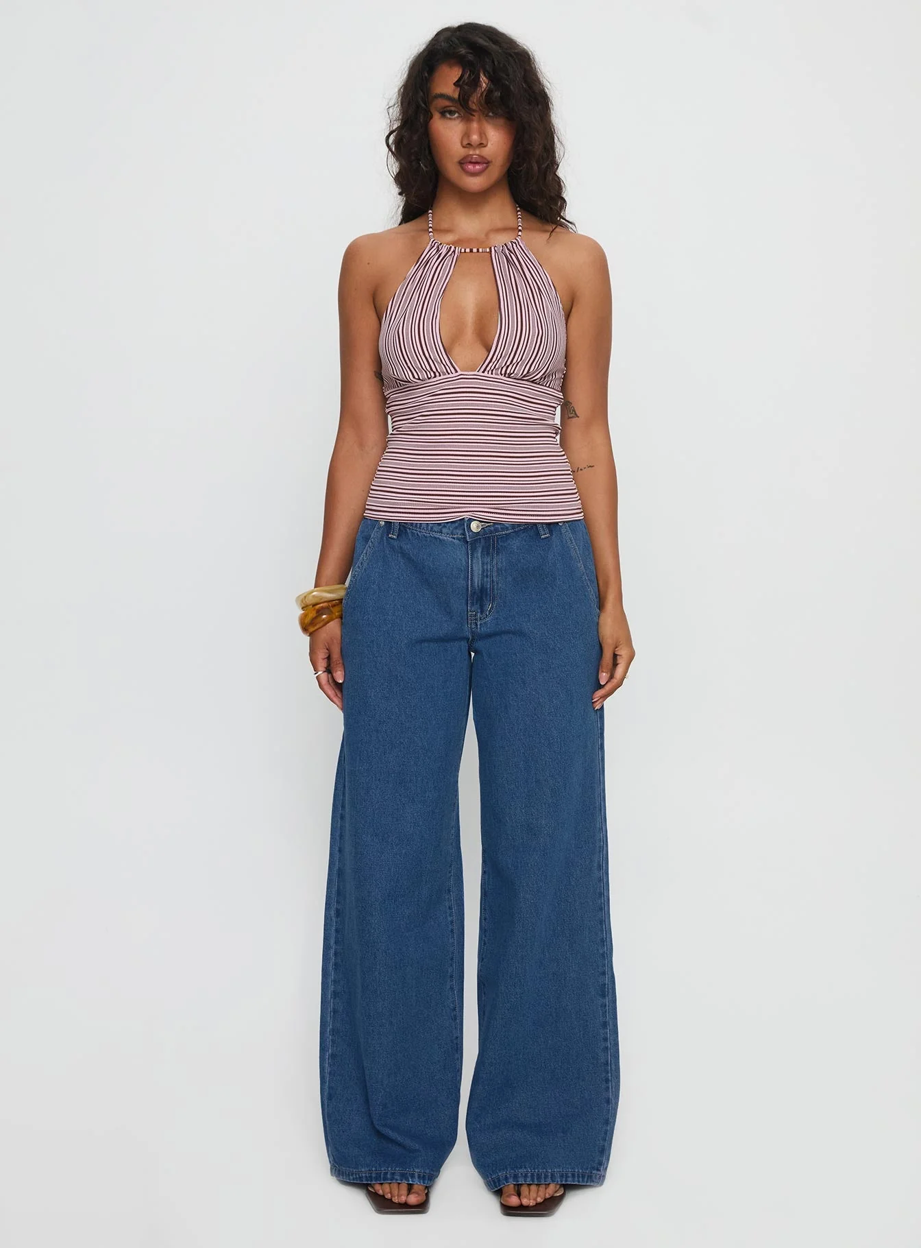 Polaris Mid Rise Straight Leg Jeans Mid Blue - Image 7