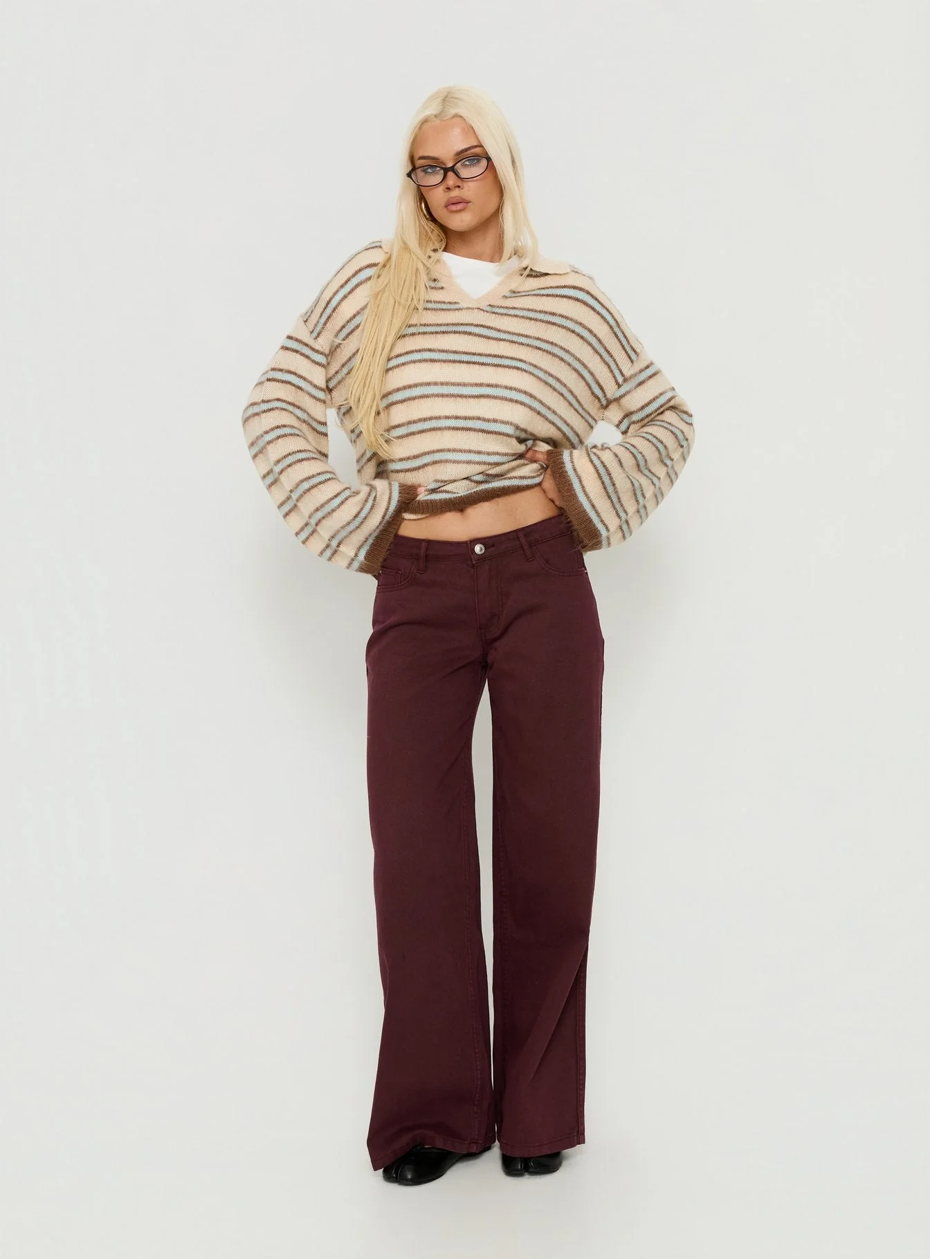 Powers Rugby Cable Knit Jumper Stripe - Image 2