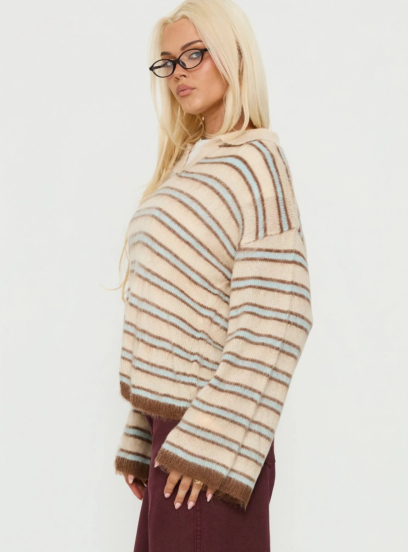 Powers Rugby Cable Knit Jumper Stripe - Image 3